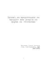 Проект за представяне на продукт или услуга на фирма за телевизия