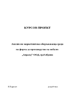 Анализ на маркетингова обкръжаваща среда на фирма за производство на мебели