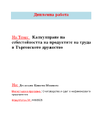 Калкулиране на себестойността на продуктите на труда в Търговското дружество