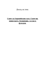 Съвет на Европейския съюз Съвет на министрите Концепции състав и функции
