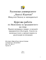 Видове иновации в микро- и малките предприятия в България