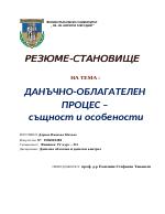 Резюме-становище по данъчно облекчение и данъчен контрол 