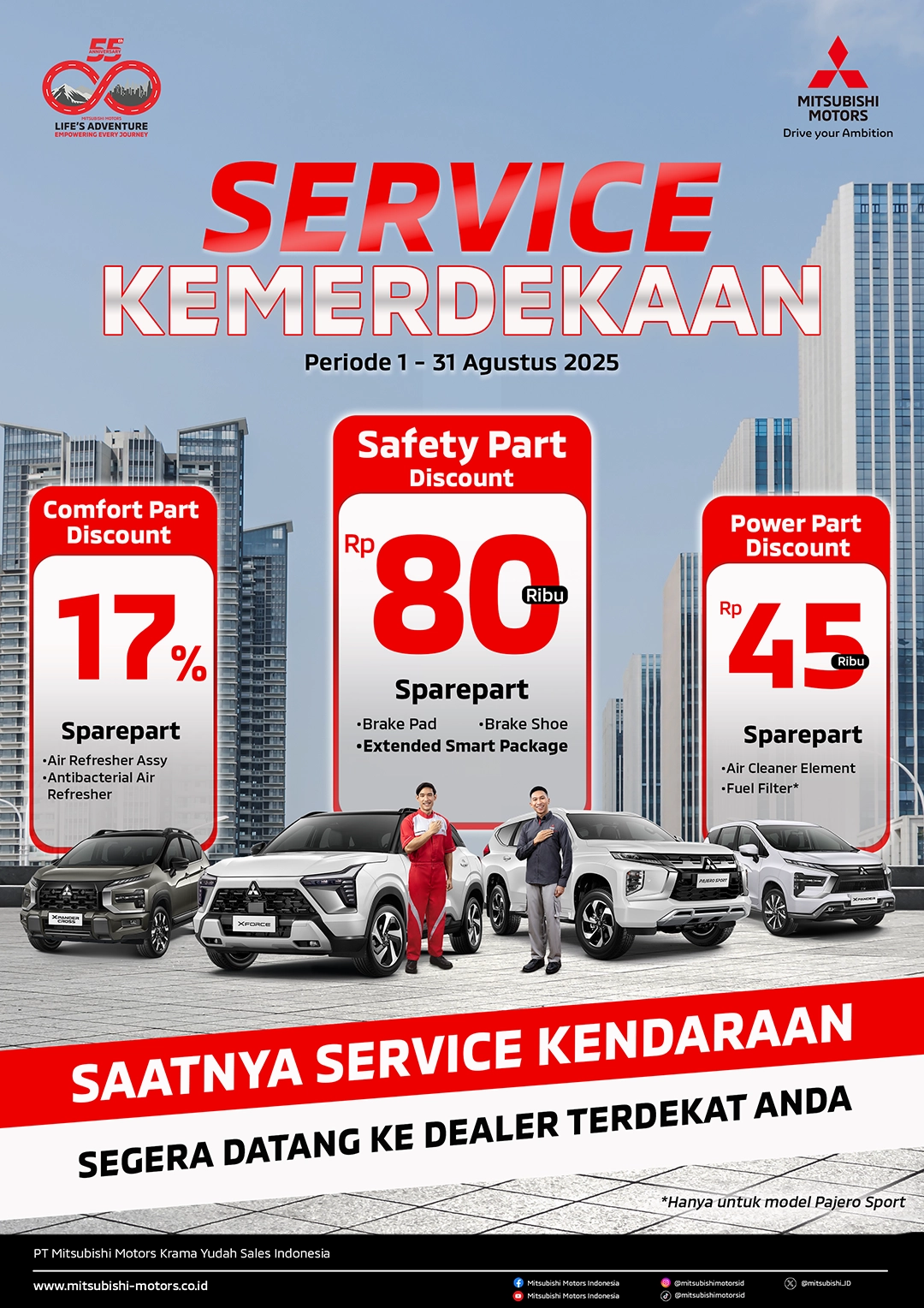 Manfaatkan Diskon Spesial Perawatan Kendaraan Mitsubishi Motors di Bulan Kemerdekaan Indonesia