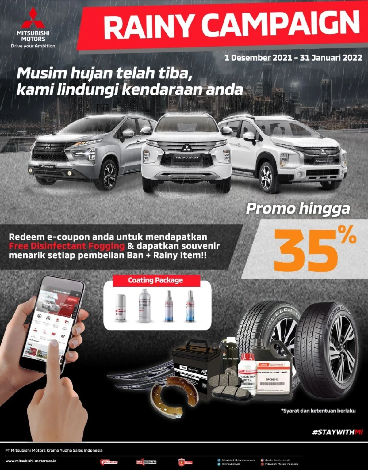 MMKSI Berikan Program Rainy Campaign Untuk Memastikan Kondisi Mobil Pelanggan Mitsubishi Tetap Prima dalam Menghadapi Musim Hujan