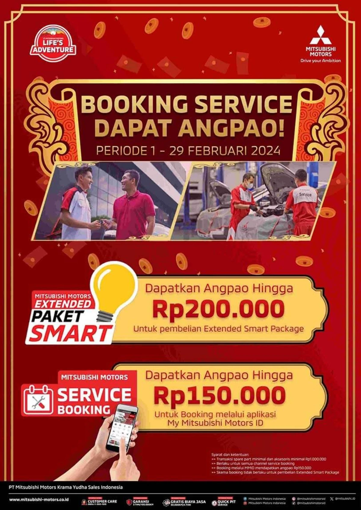 “Mitsubishi Motors Tebar Angpao” Tawarkan Promo dan Layanan Menarik Lewat Booking Melalui Aplikasi MMID Selama Bulan Februari 2024