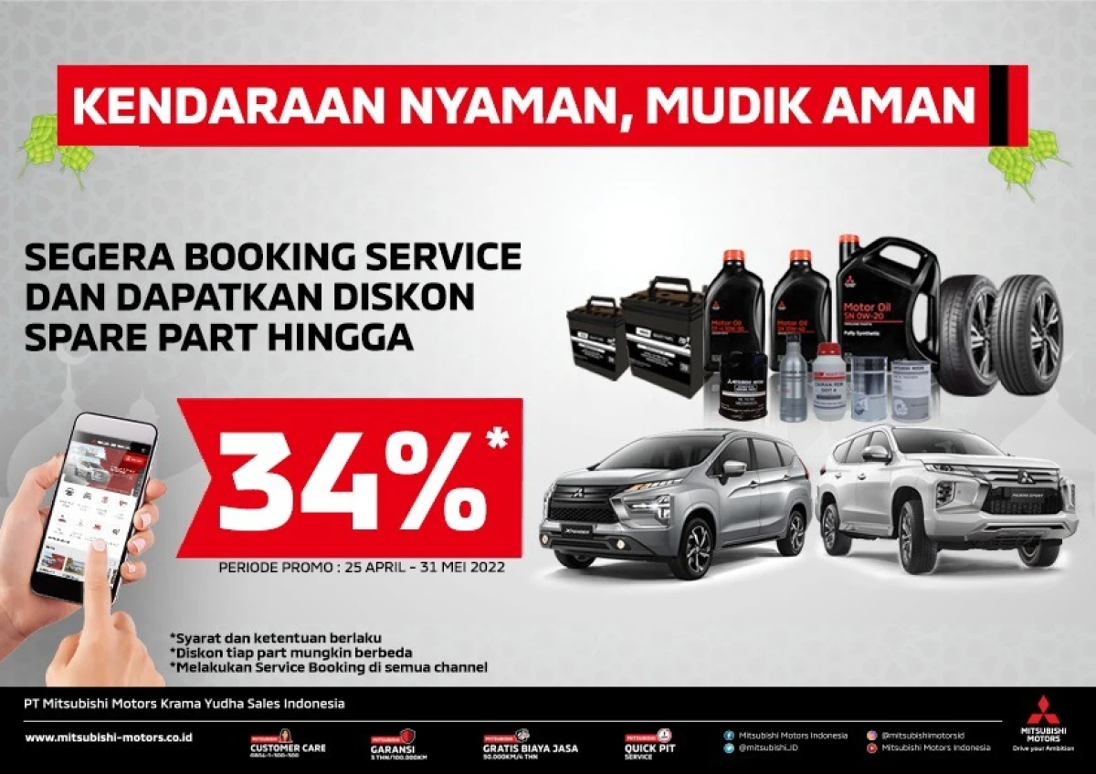 Kampanye dan Layanan Perawatan Kendaraan Untuk Kenyamanan Mudik Konsumen Mitsubishi