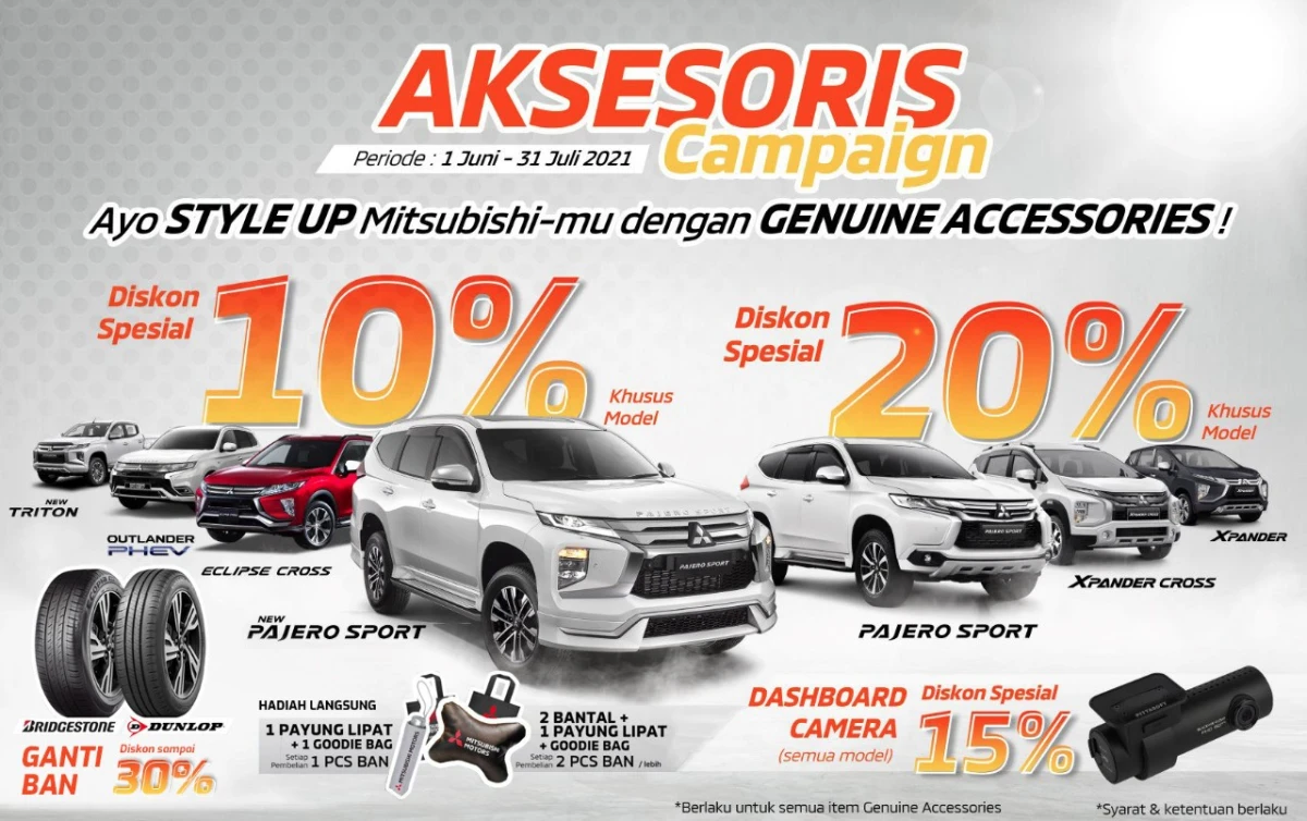 Penawaran Menarik Untuk Aksesoris Resmi dan Ban Standar Mitsubishi