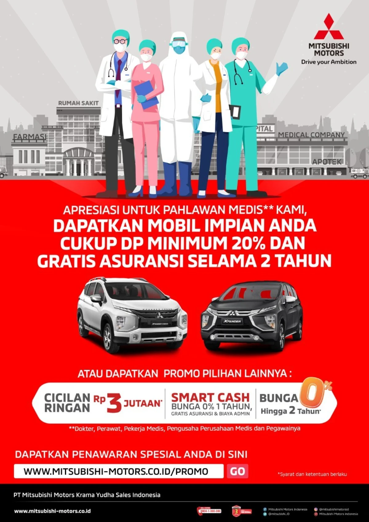 Apresiasi Pahlawan Medis, MMKSI Berikan Kemudahan Kepemilikan dan Asuransi Kendaraan Mitsubishi Motors