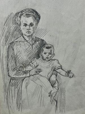 Wacław Skowroński,''Portret matki z dzieckiem''