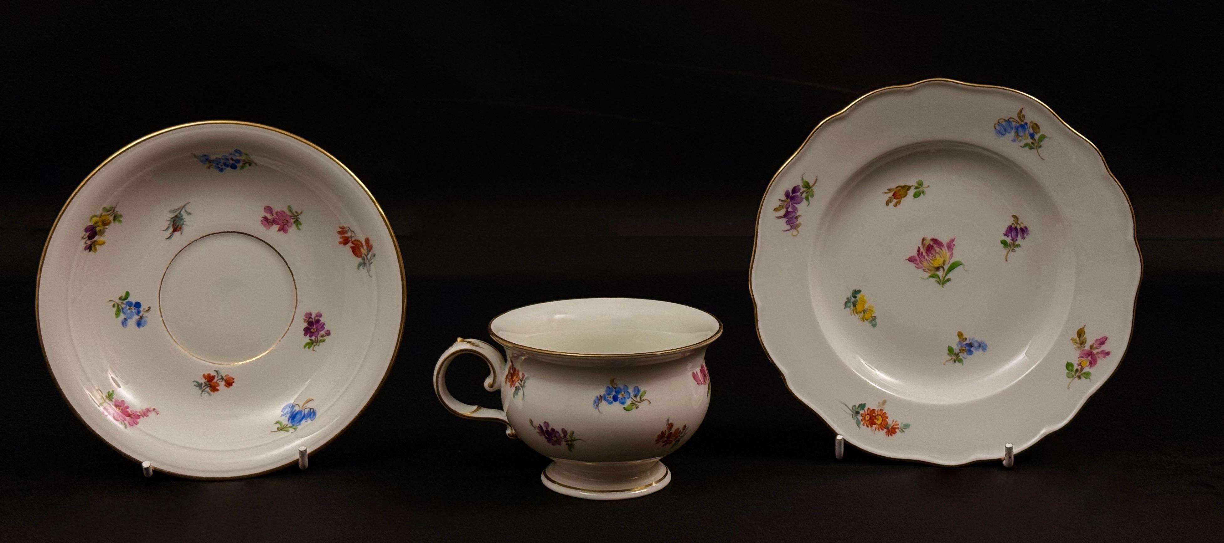 Porcelanowy zestaw- 3 sztuki, Miśnia