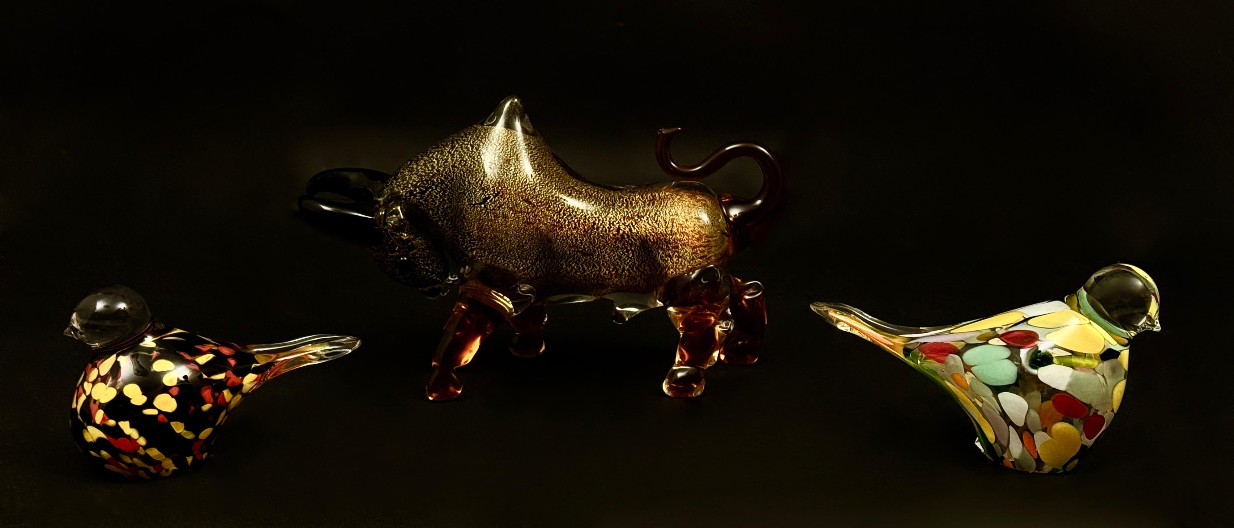 Zestaw szklanych figur -3 sztuki