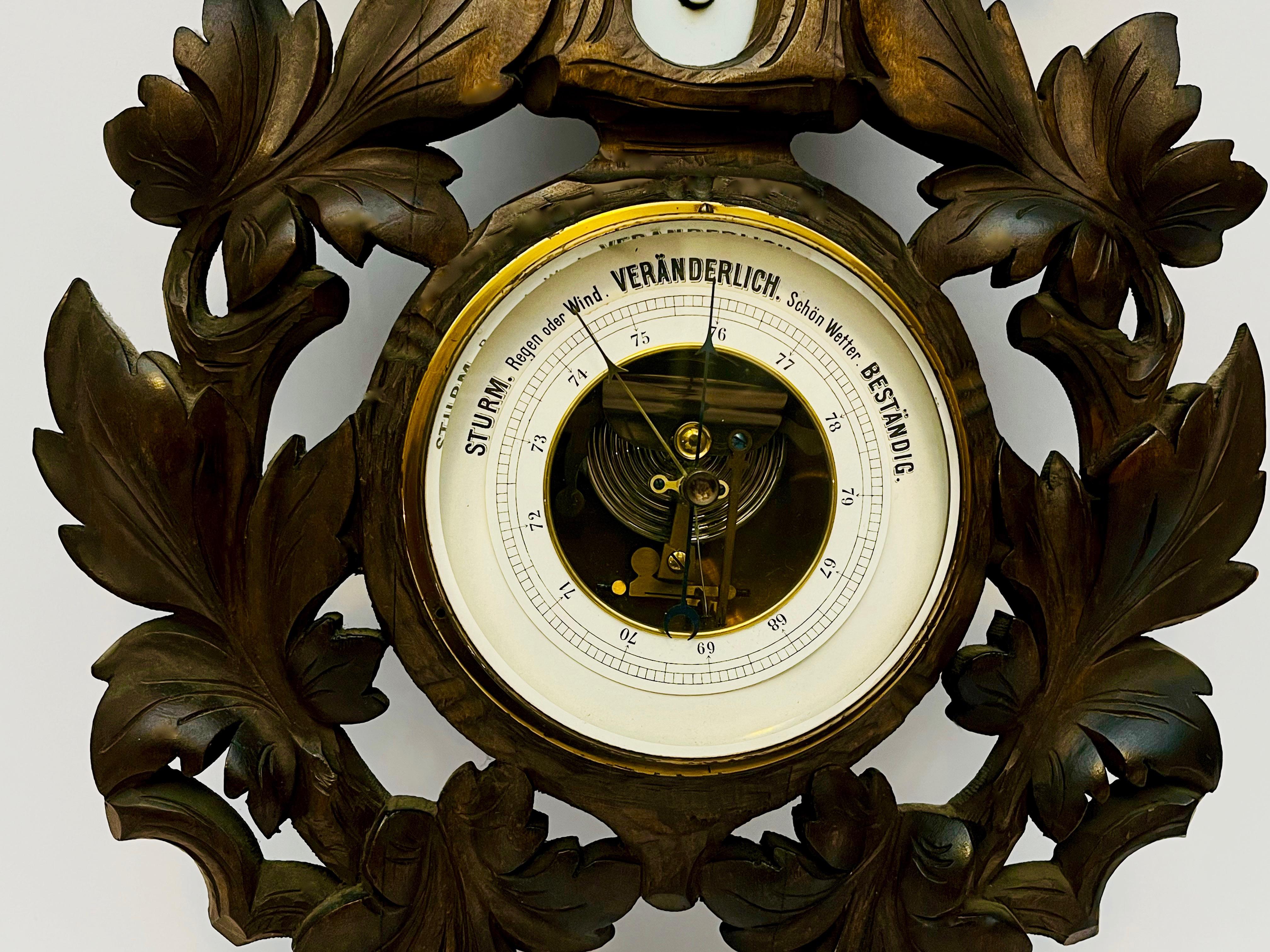 Dekoracyjny barometr ścienny z termometrem