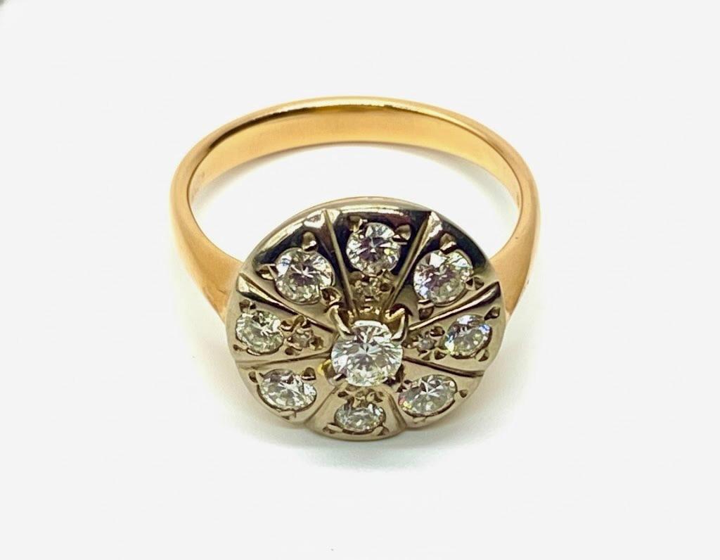 Złoty pierścionek z diamentami 1,02 ct , masa 6,95 g