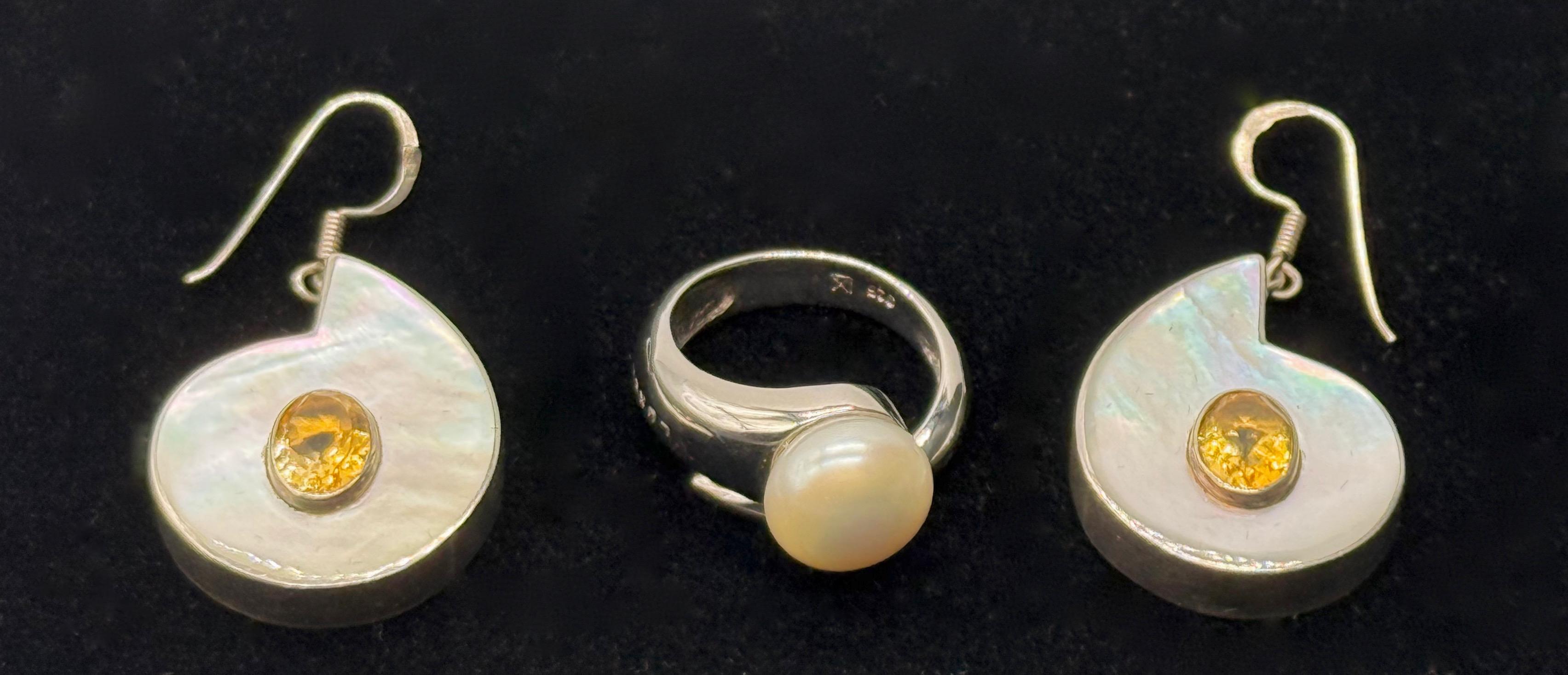 Srebrny zestaw biżuterii - 2 sztuki