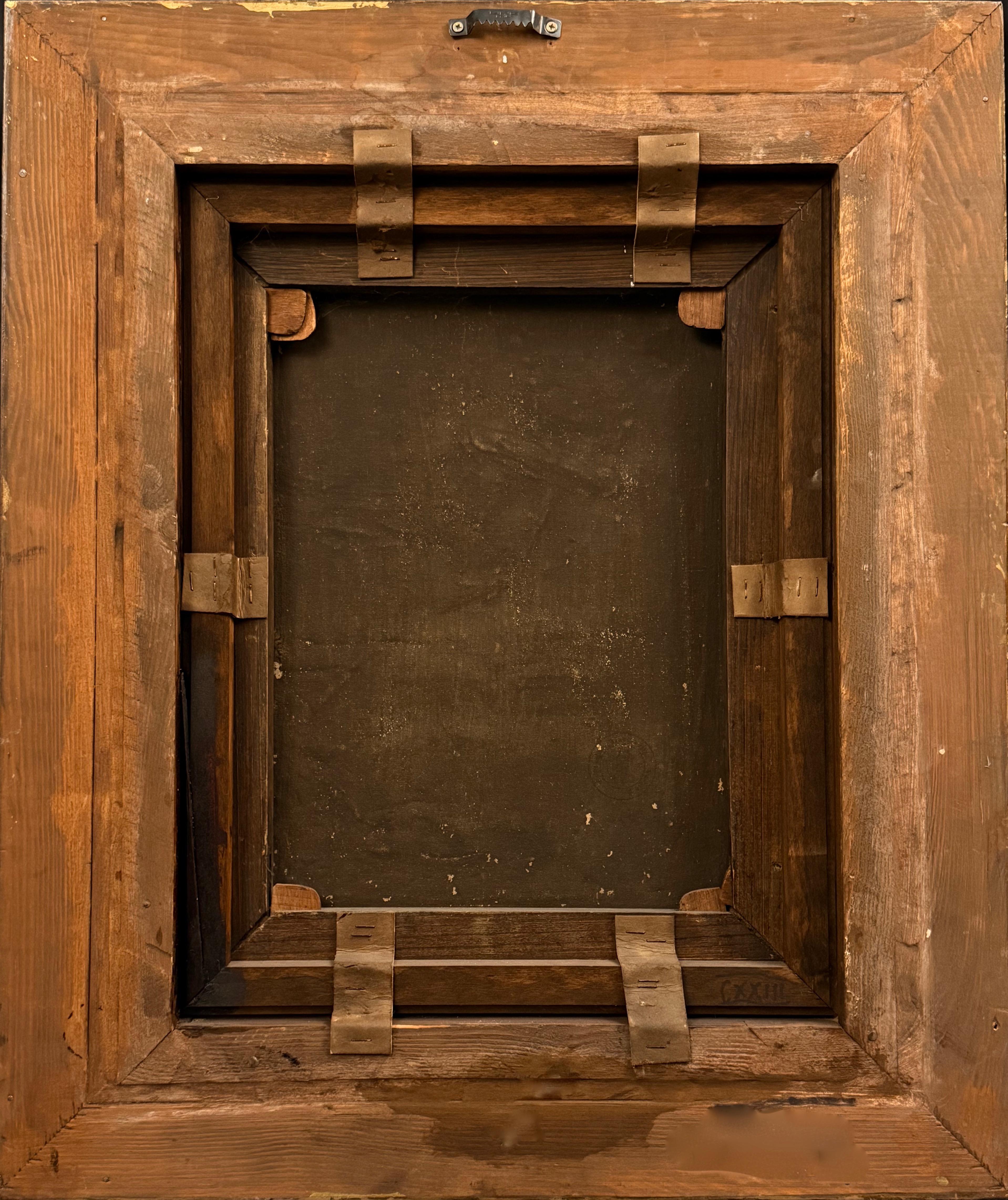 Dekoracyjna rama zdobiona obrazem olejnym