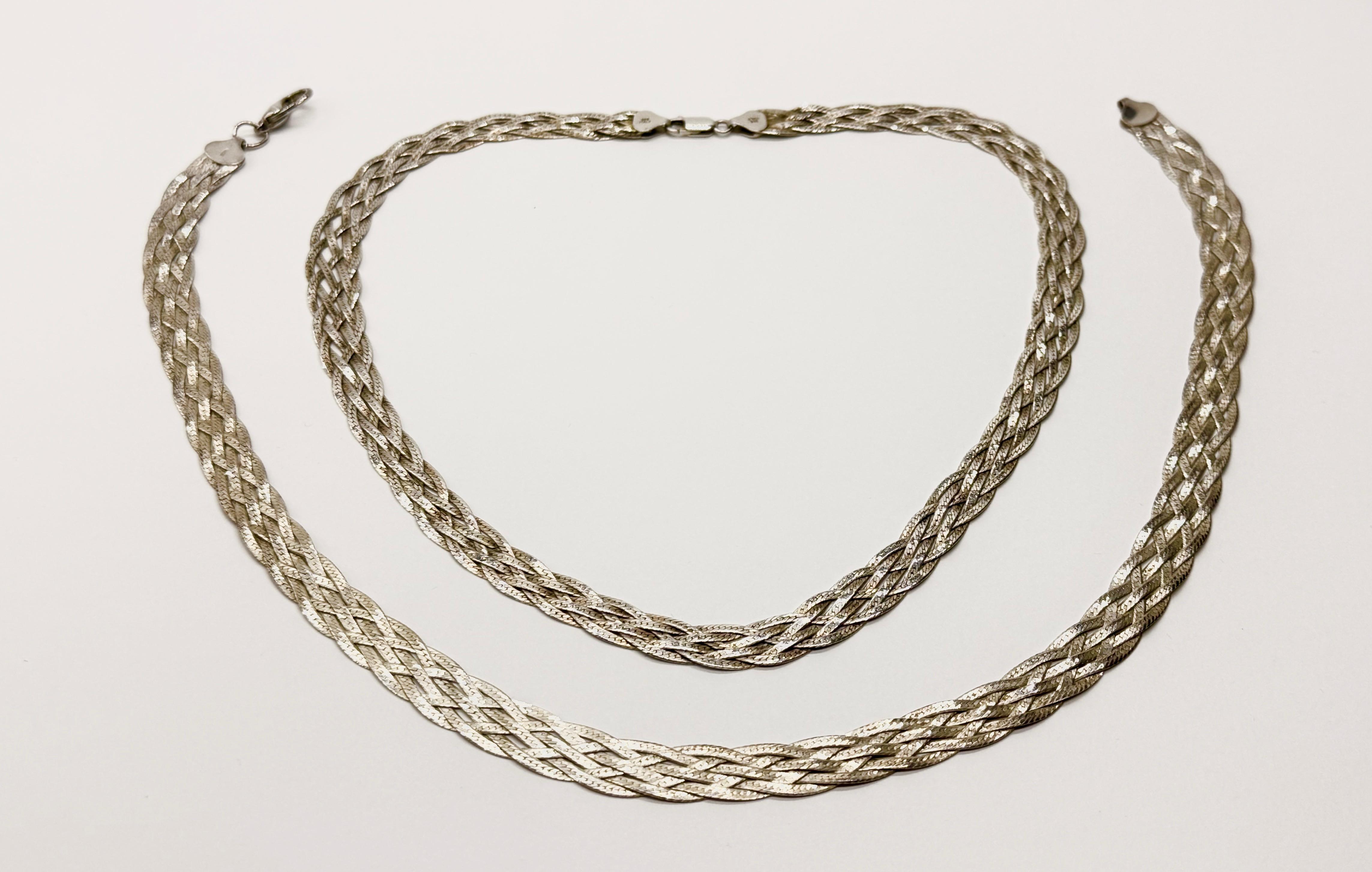 Srebrne naszyjniki- 2 sztuki