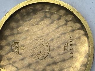 Złoty zegarek ze złotą bransoletą 18 K, ''Minerva'', masa łączna 69 g, Robert Freres Villeret Depose