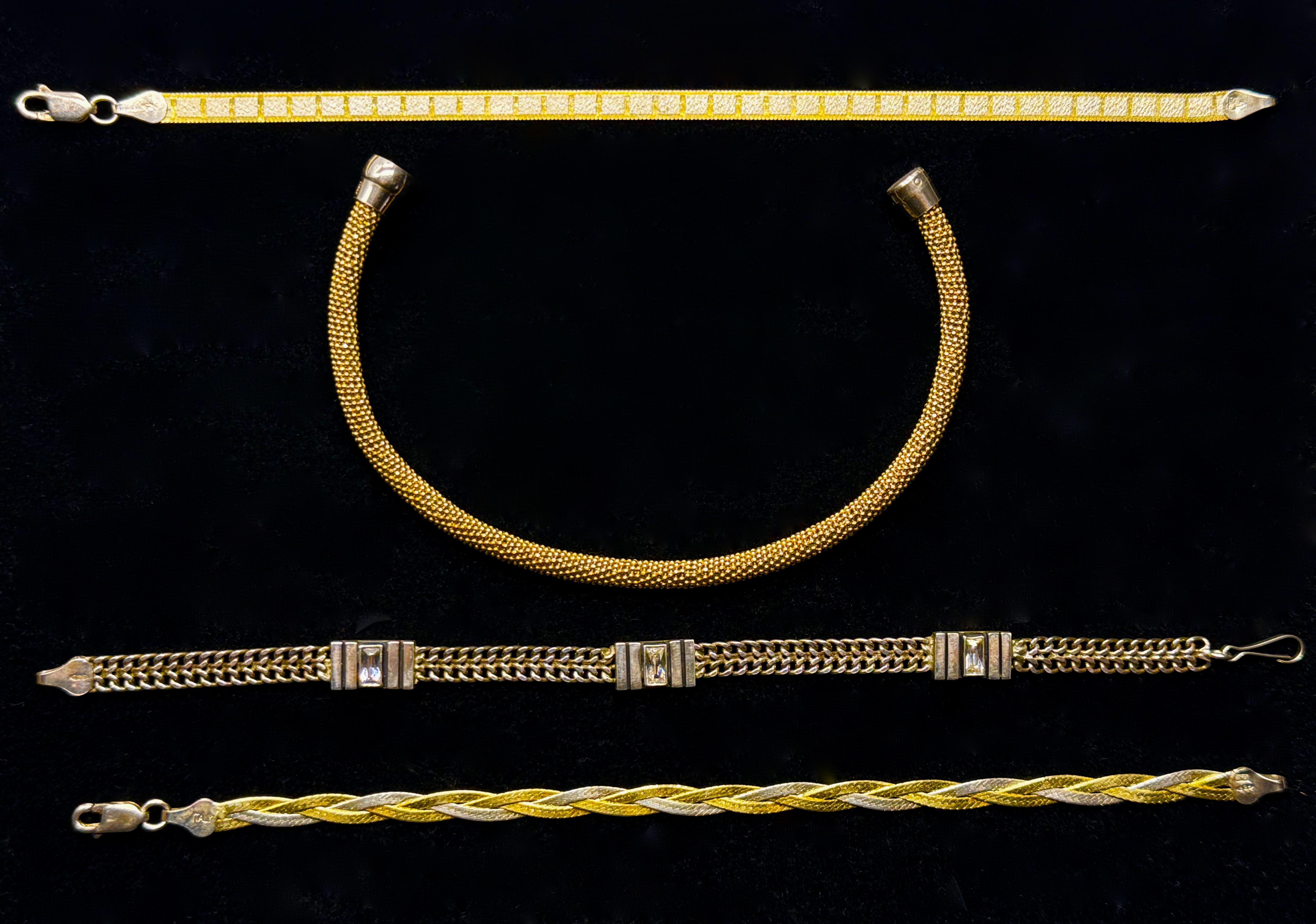 Srebrne bransolety -4 sztuki