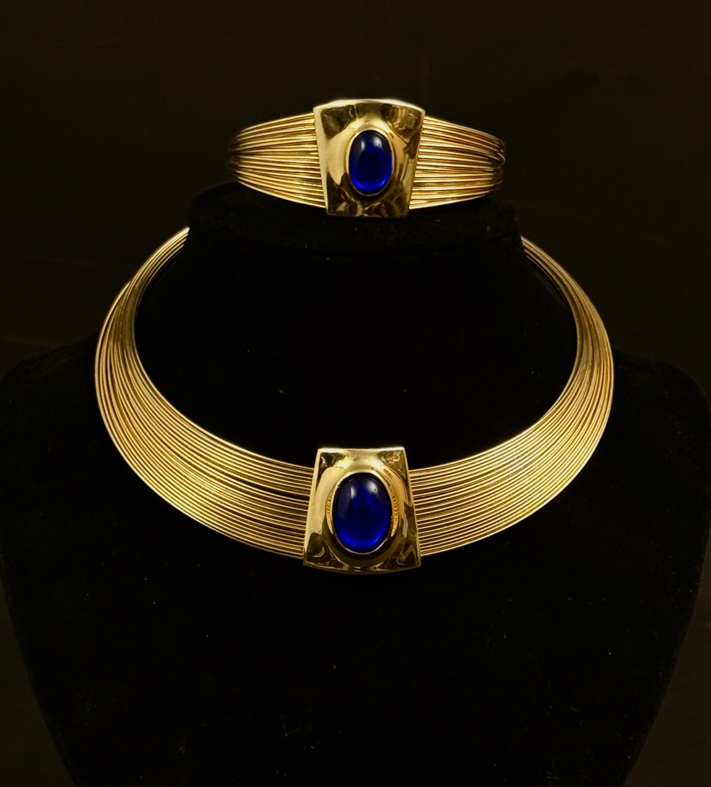 Zestaw złoconej biżuterii - naszyjnik z bransoletą