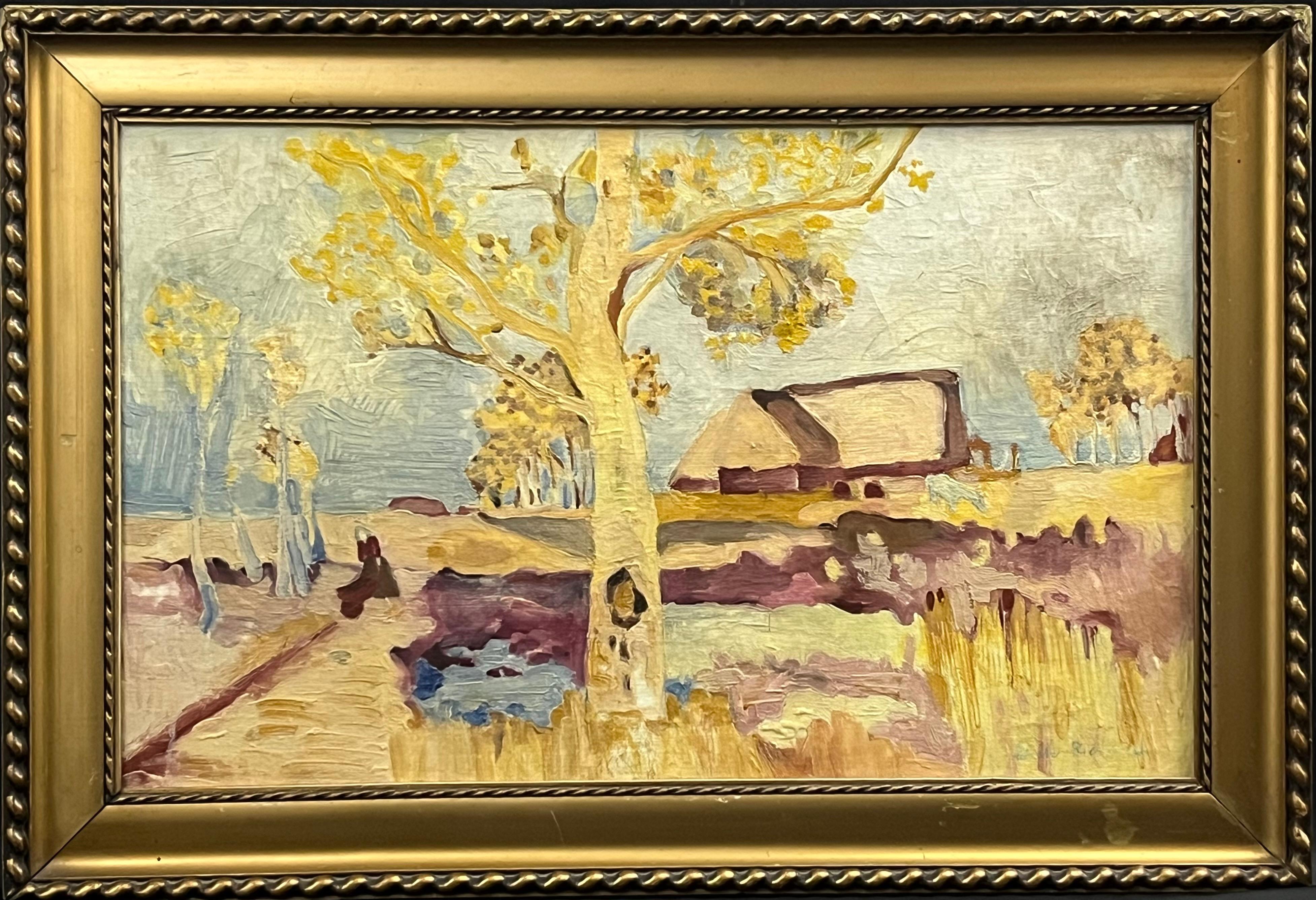 Nieustalony malarz, ''Wiejski krajobraz z zagrodą''