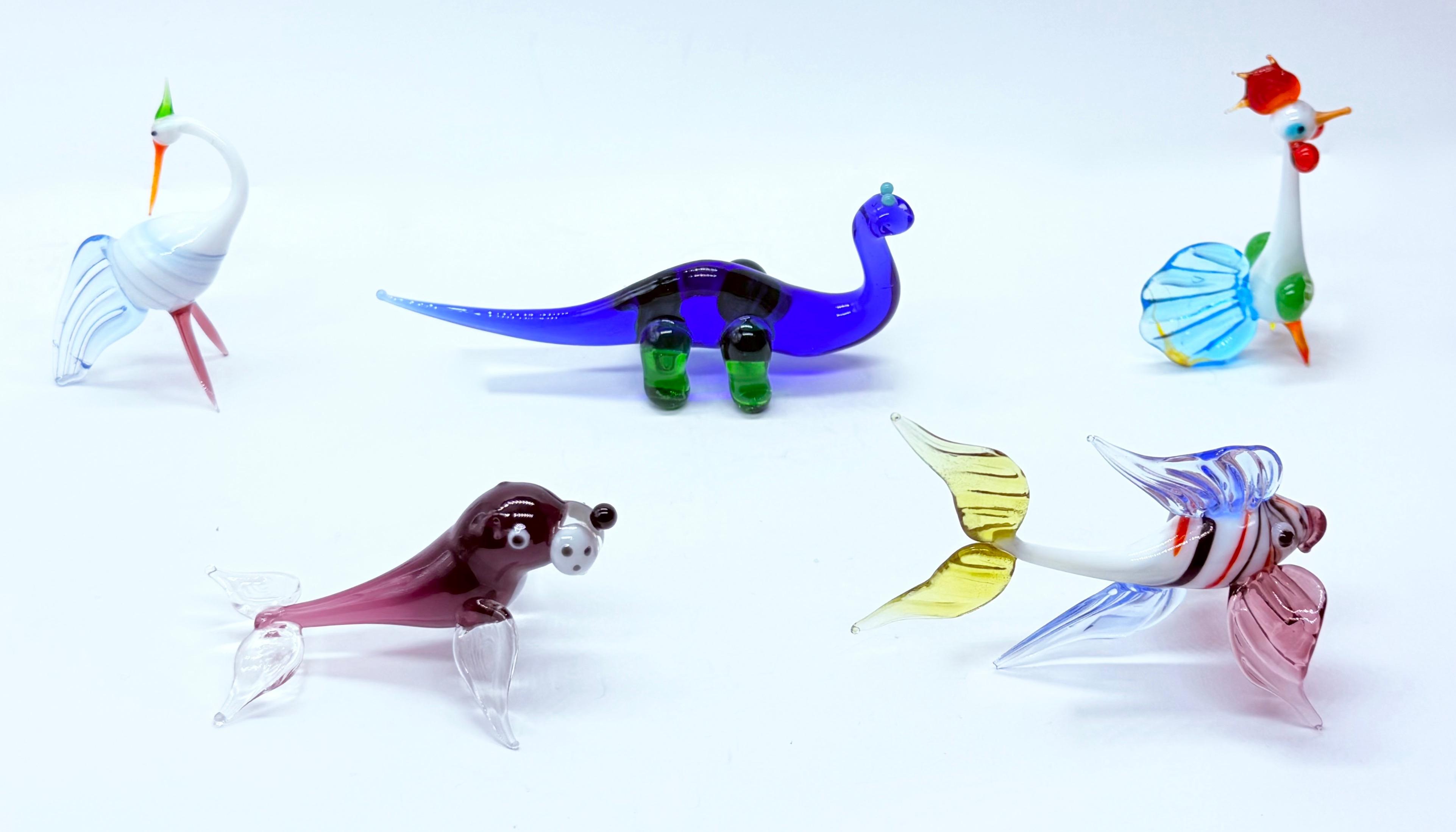 Zestaw szklanych miniatur -5 sztuk