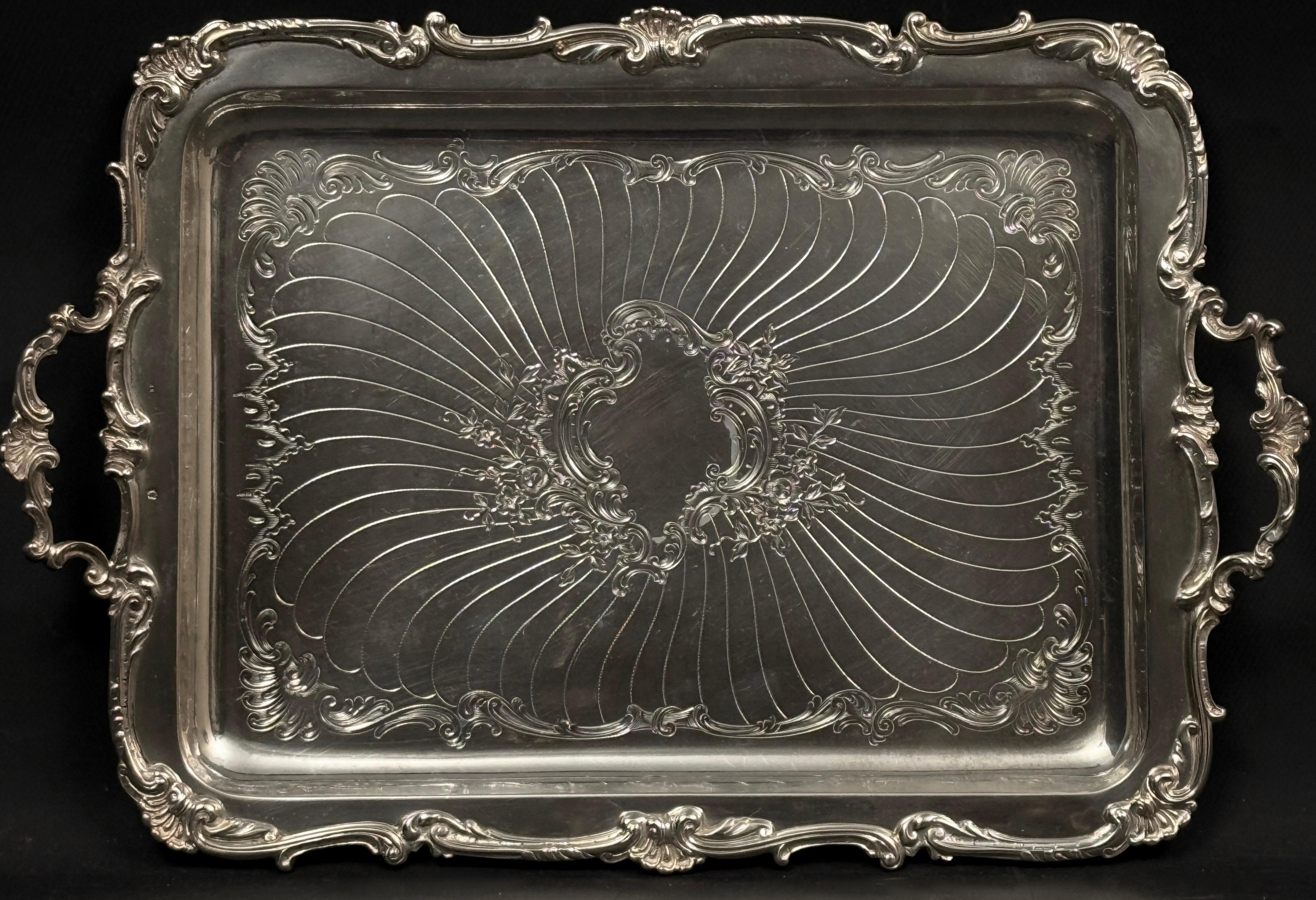 Srebrna taca wielolistna , masa 775 g