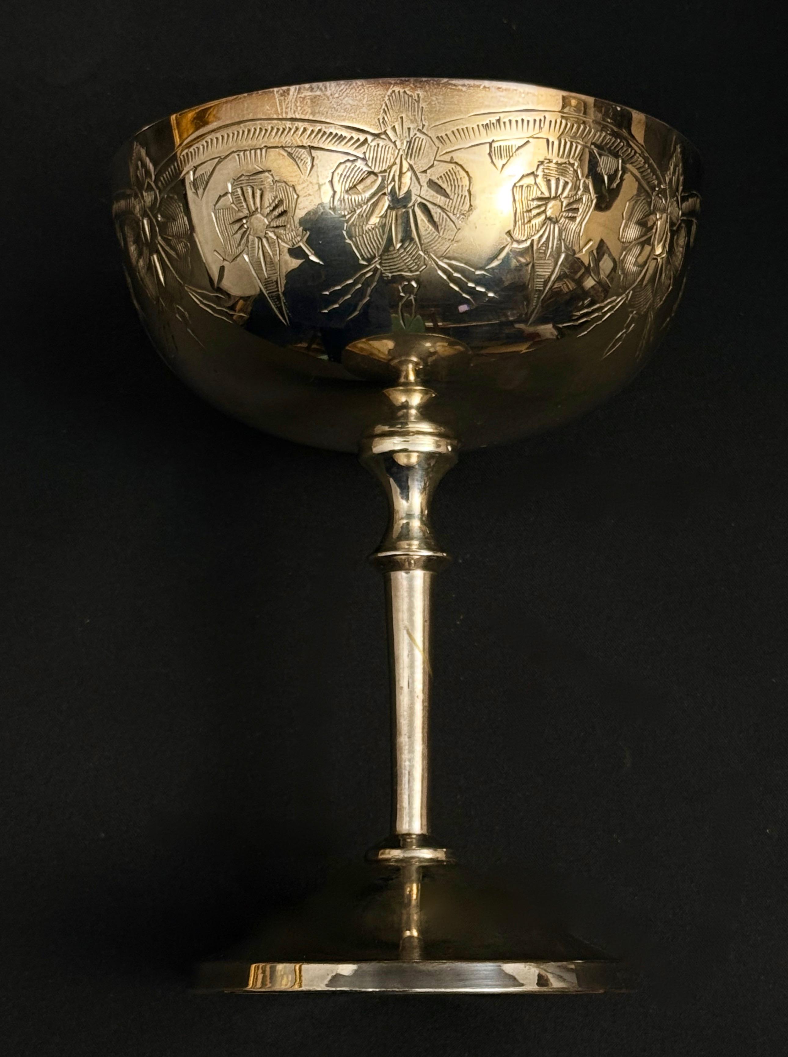 Srebrzony zestaw pucharków do lodów- 5 sztuk