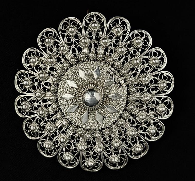 Zestaw 3 broszek i wisior ze srebra