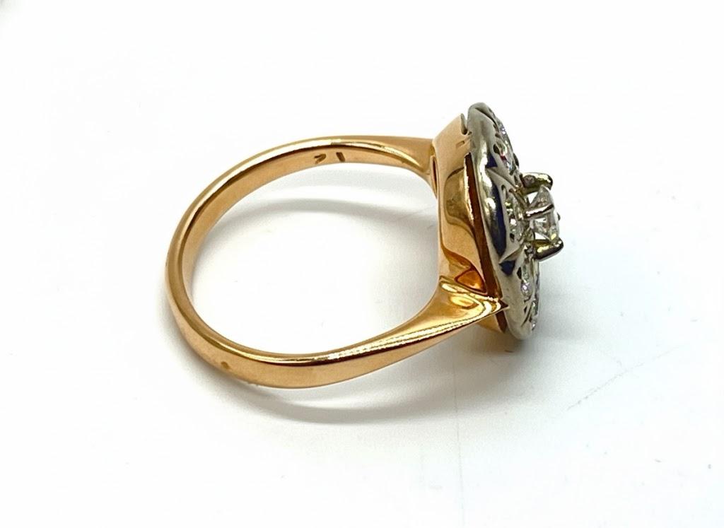 Złoty pierścionek z diamentami 1,02 ct , masa 6,95 g