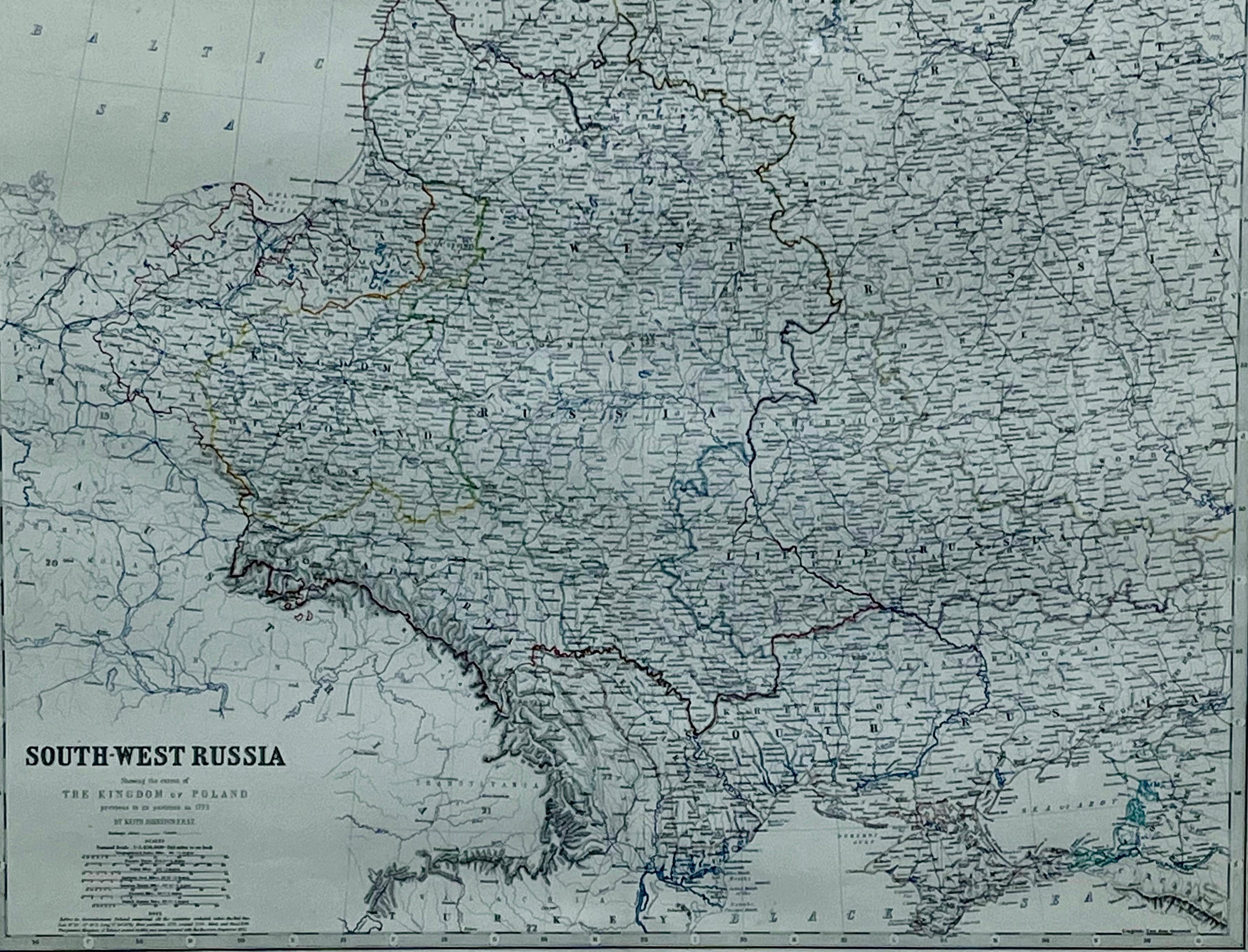 Mapa SOUTH-WEST RUSSIA i KRÓLESTWA POLSKIEGO 