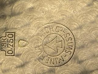 Złoty zegarek ze złotą bransoletą 18 K, ''Minerva'', masa łączna 69 g, Robert Freres Villeret Depose