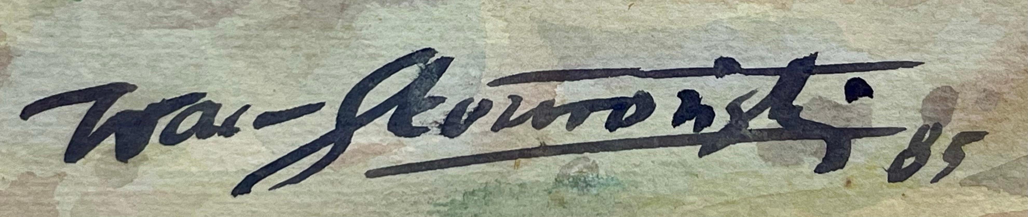 Wacław Skowroński,''Łodzie rybackie na brzegu morza''