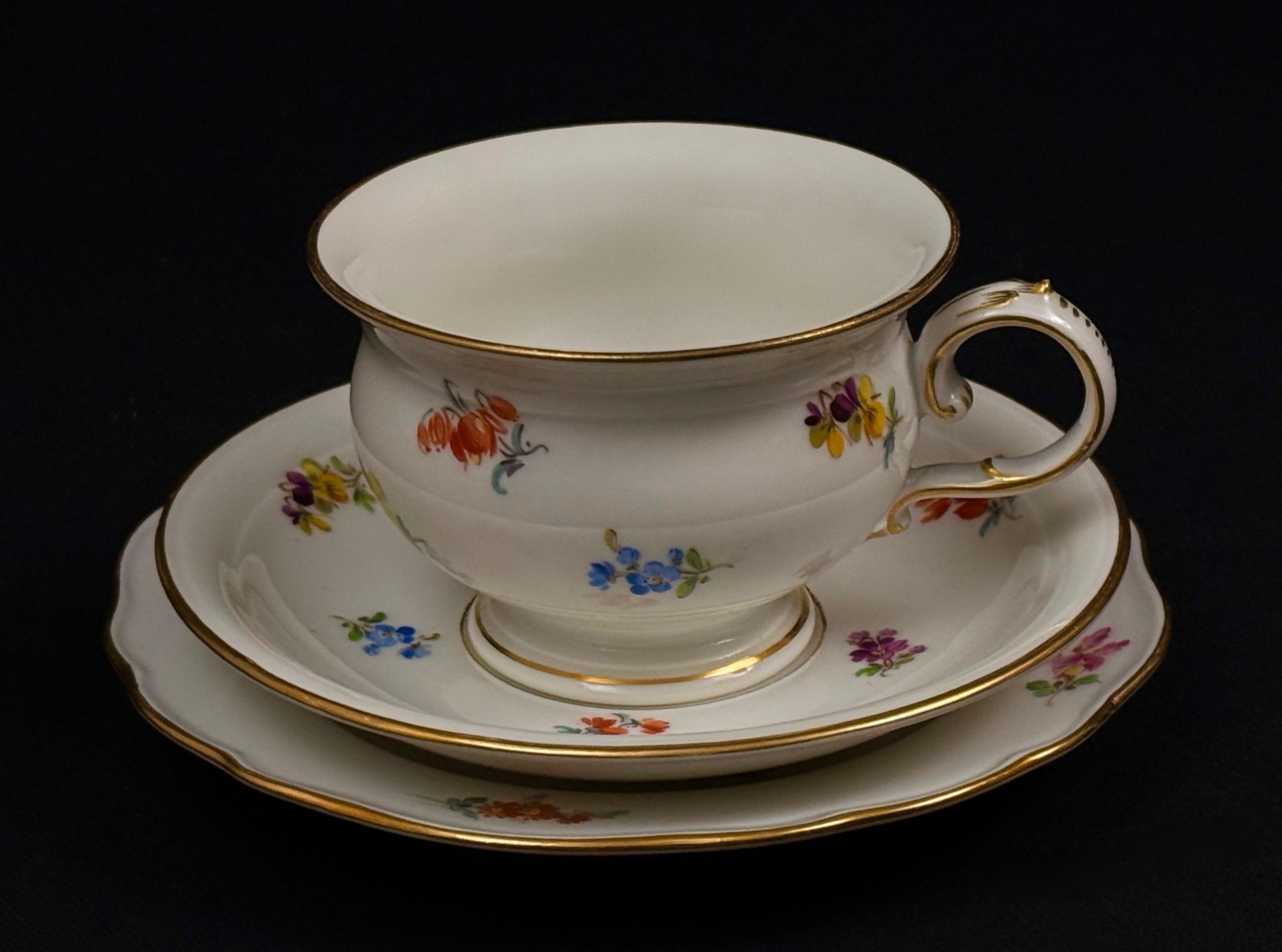 Porcelanowy zestaw- 3 sztuki, Miśnia