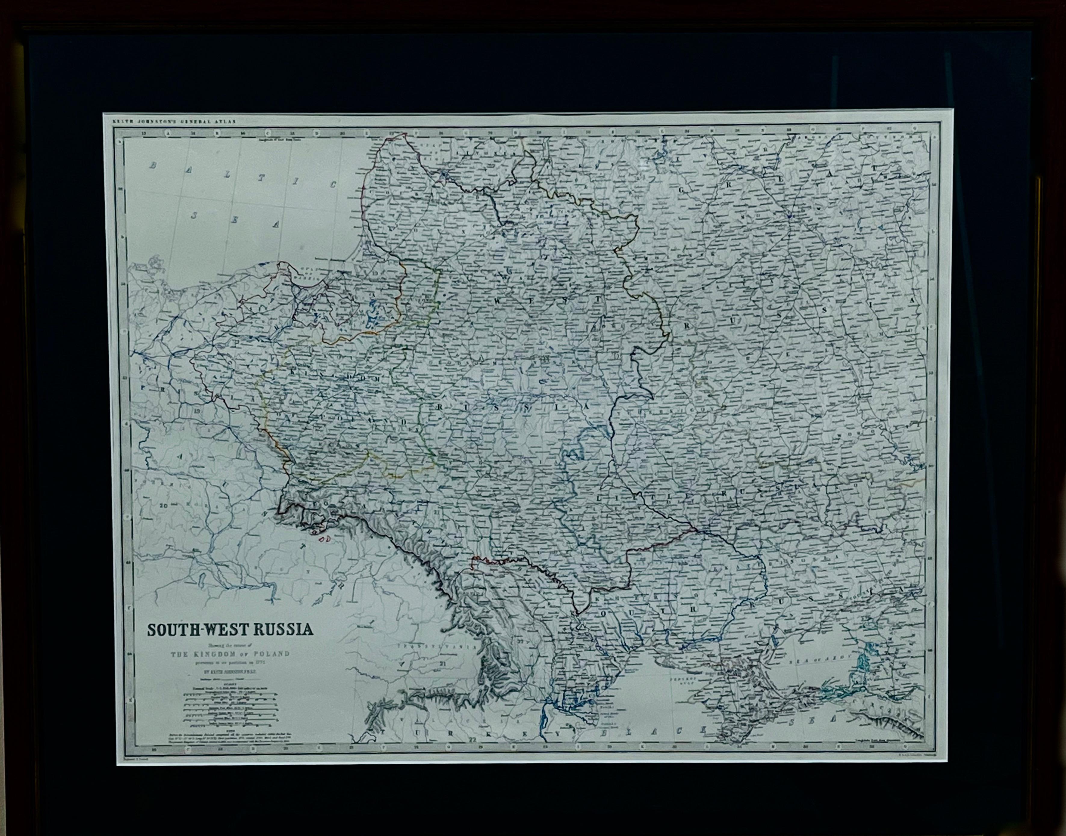 Mapa SOUTH-WEST RUSSIA i KRÓLESTWA POLSKIEGO 
