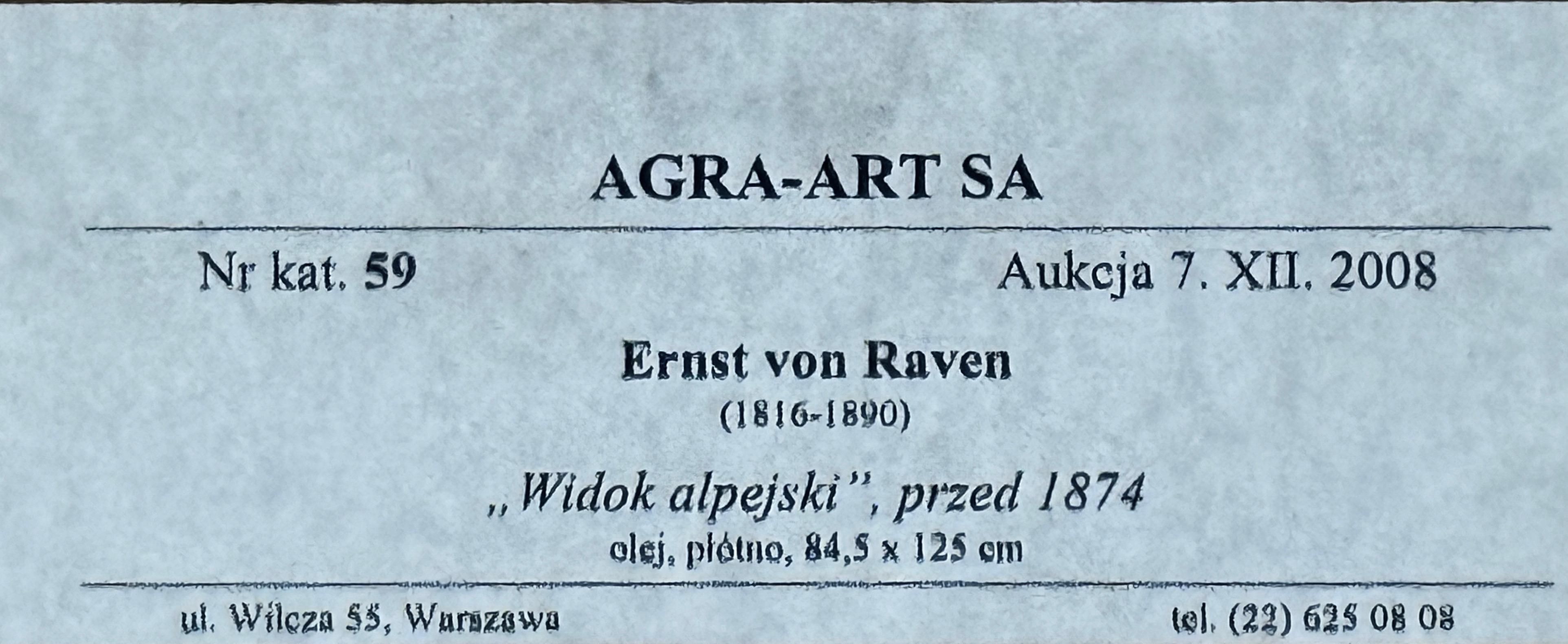 Ernst von Raven (1816-1890),''Widok alpejski''
