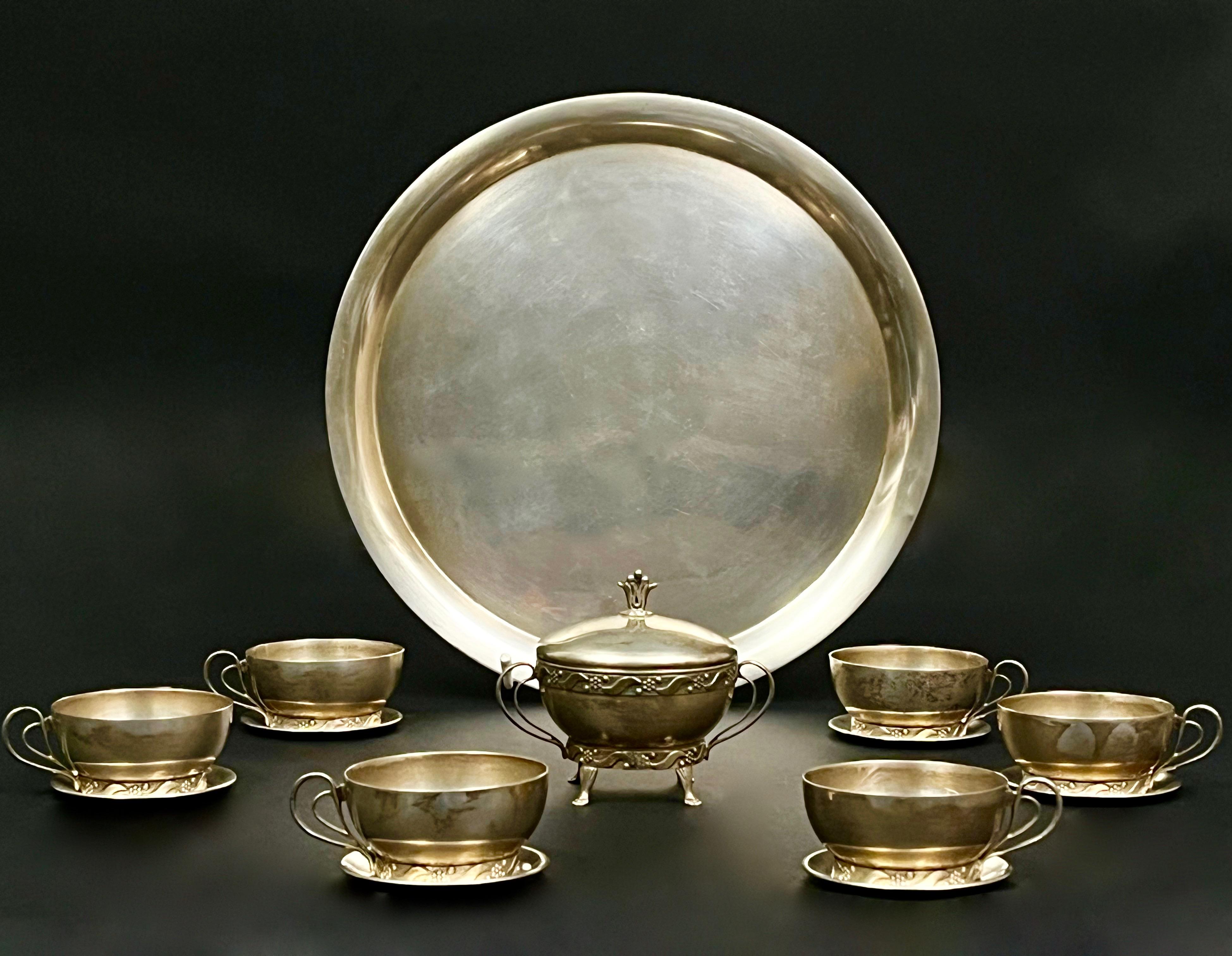 Srebrny zestaw do mokki dla 6 osób , 1085 g