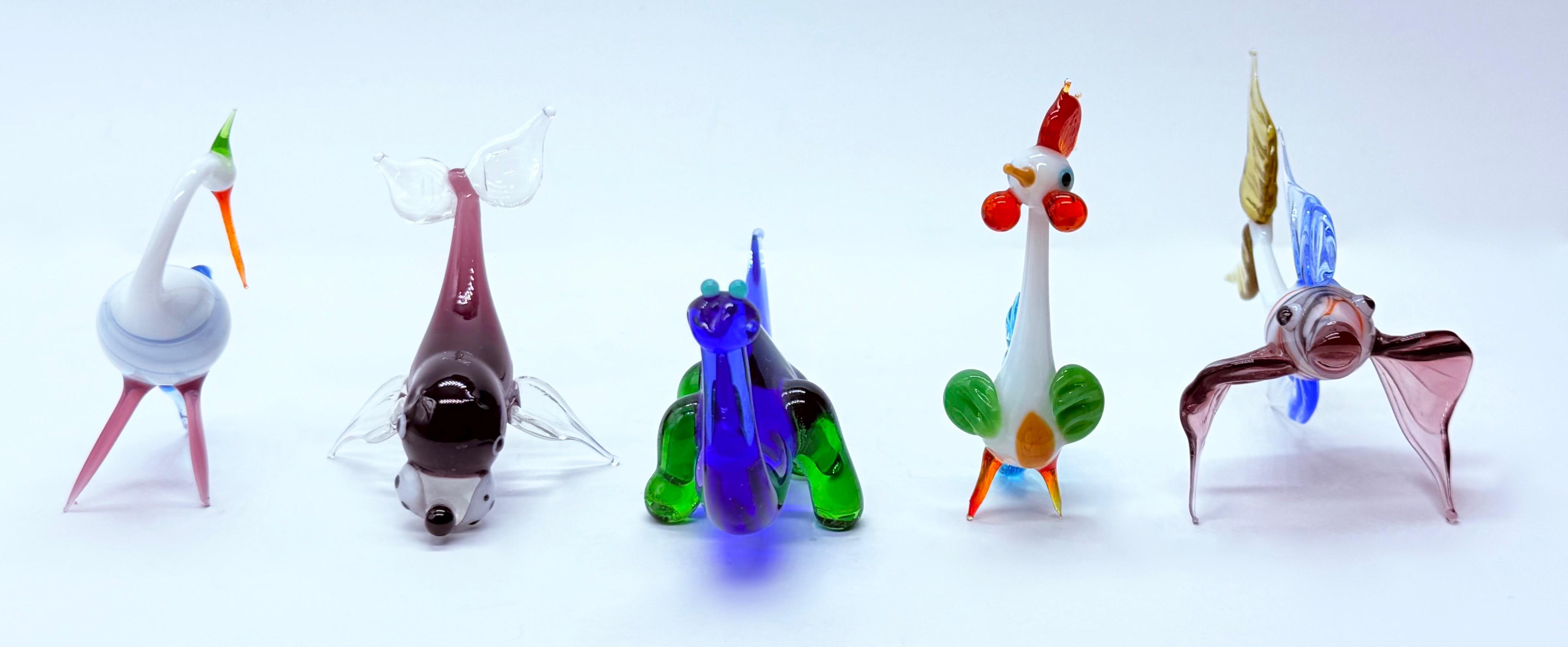 Zestaw szklanych miniatur -5 sztuk