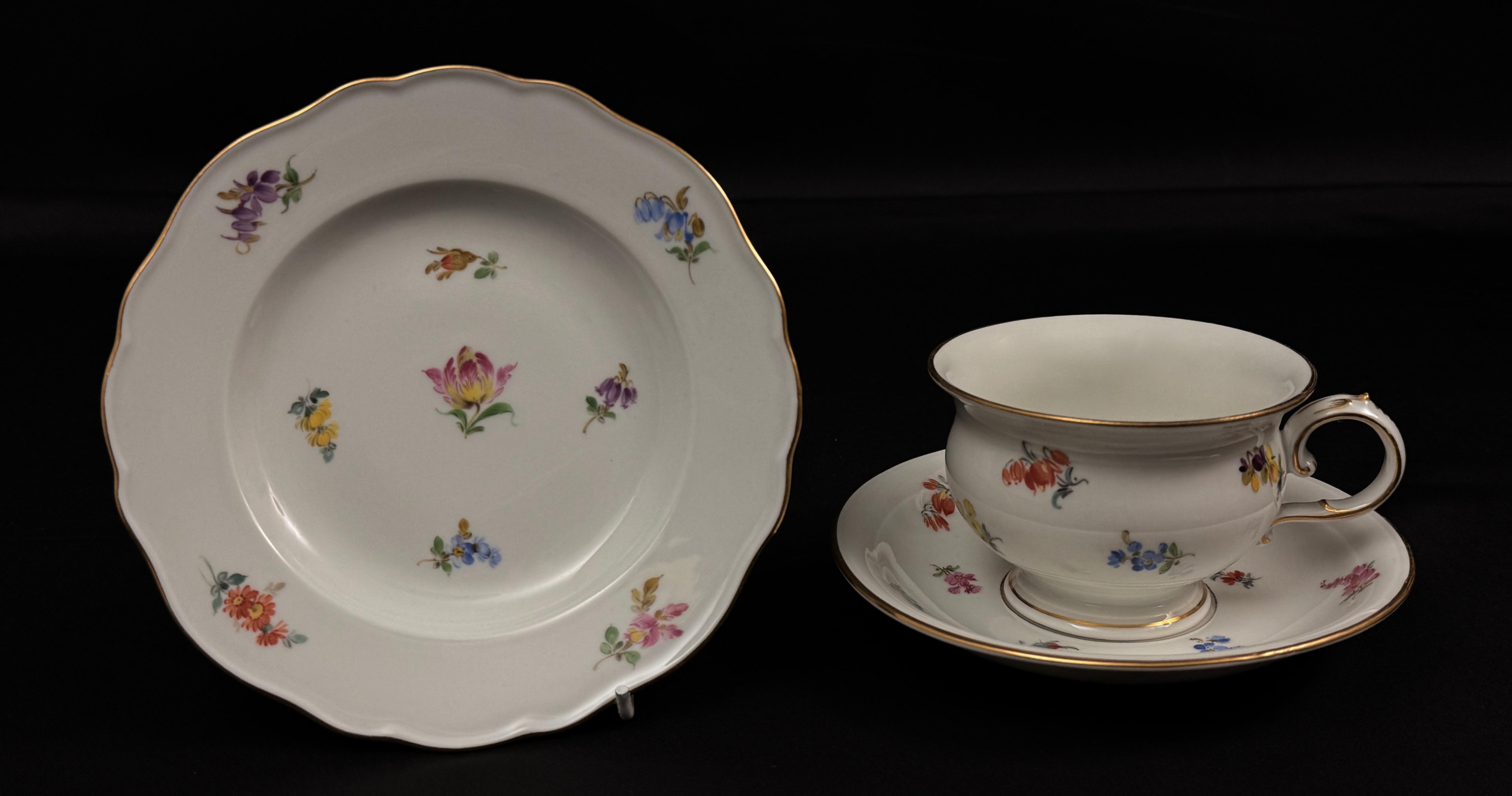 Porcelanowy zestaw- 3 sztuki, Miśnia