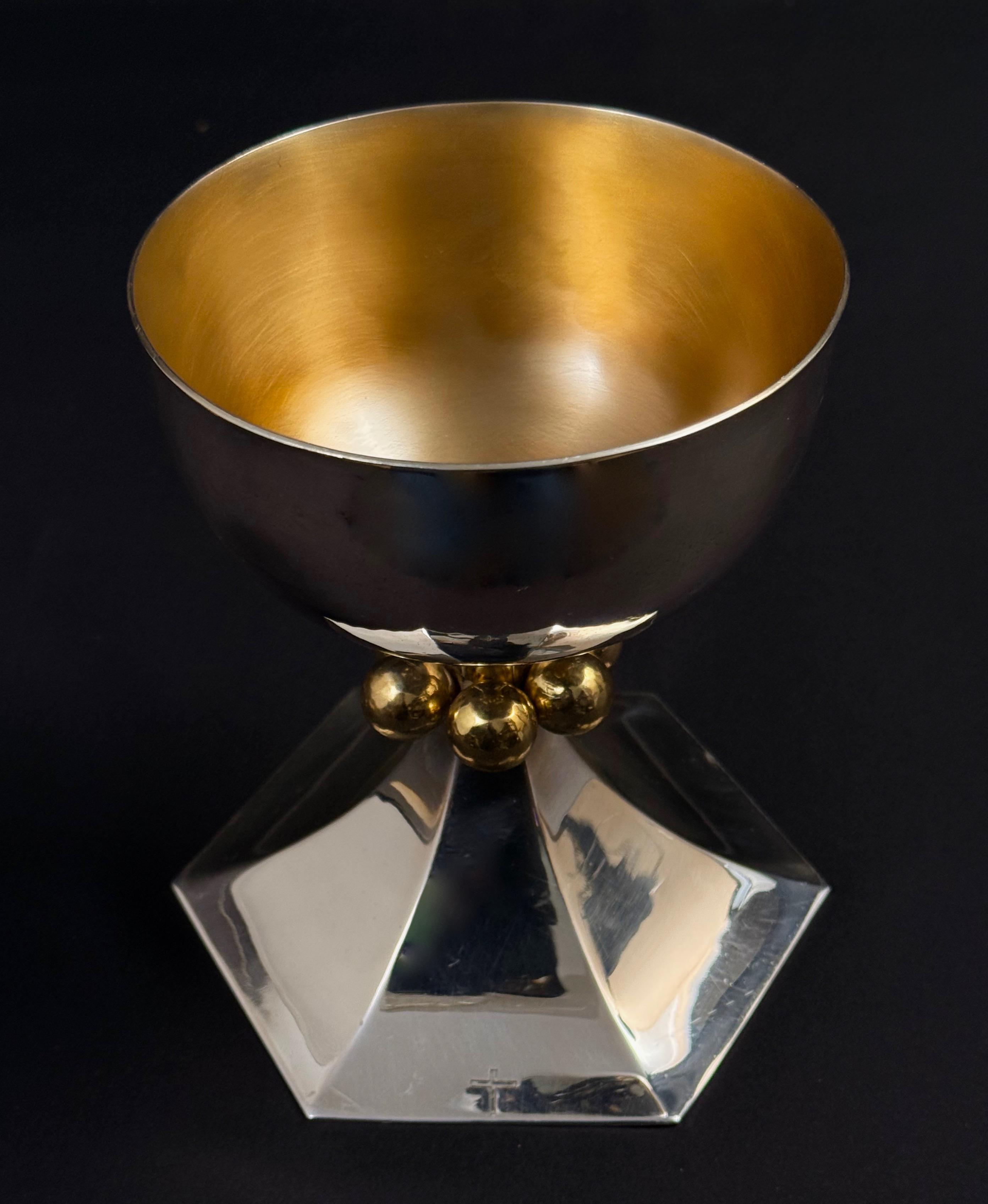 Alphonse Auger (1837-1904) Srebrny kielich z oryginalnym etui