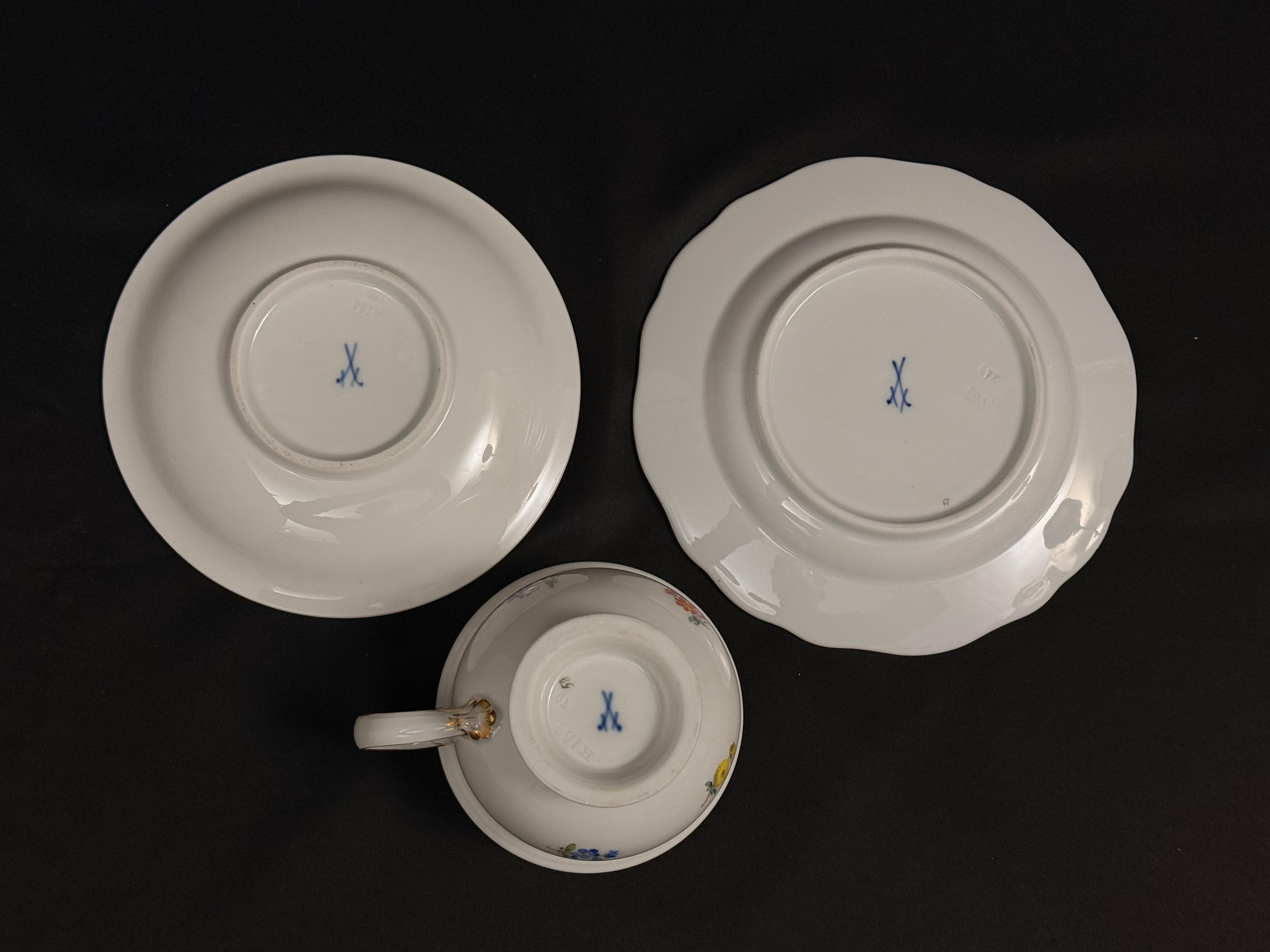 Porcelanowy zestaw- 3 sztuki, Miśnia