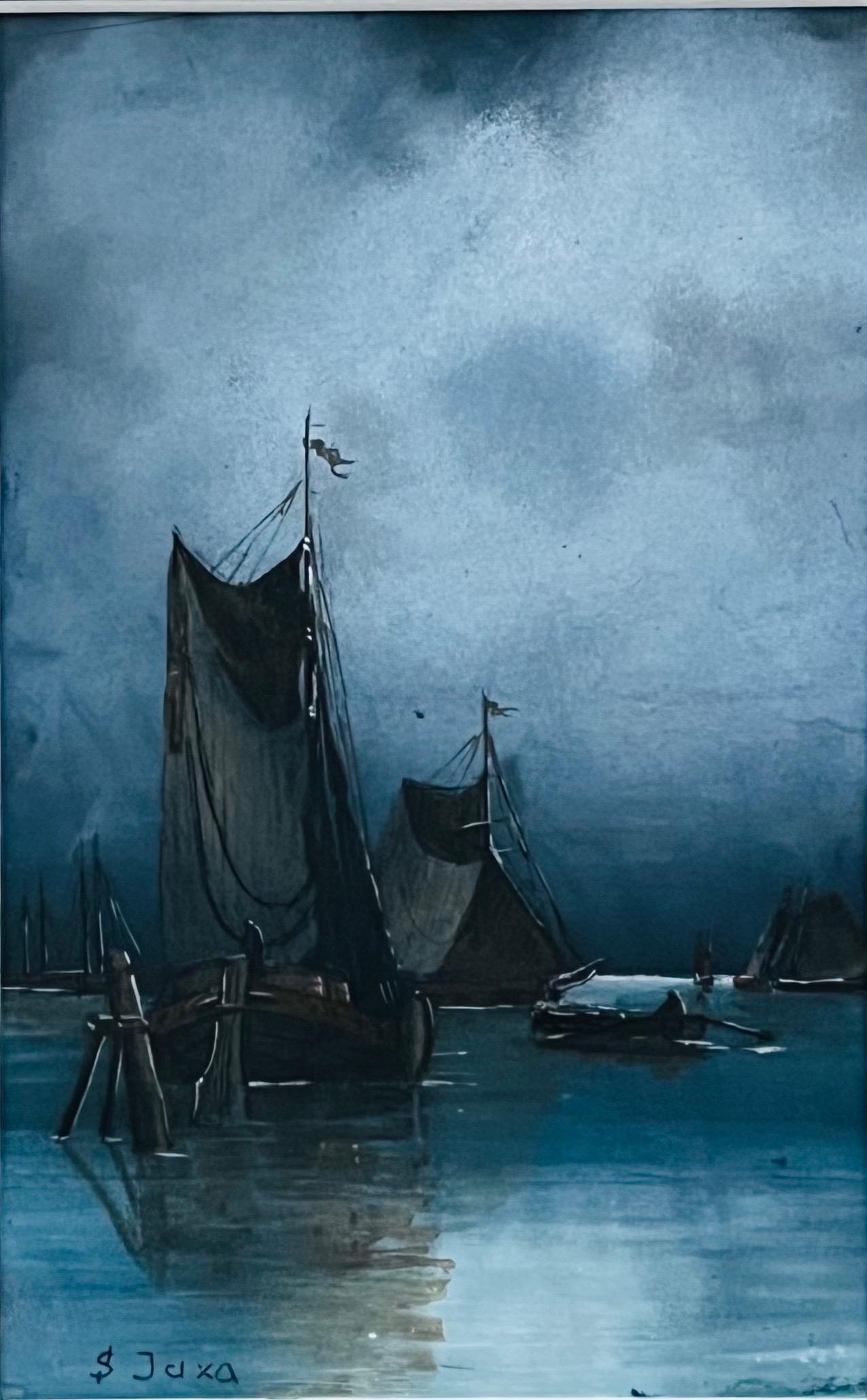 SOTER JAXA MAŁACHOWSKI(1867-1952) "Rybacka przystań"