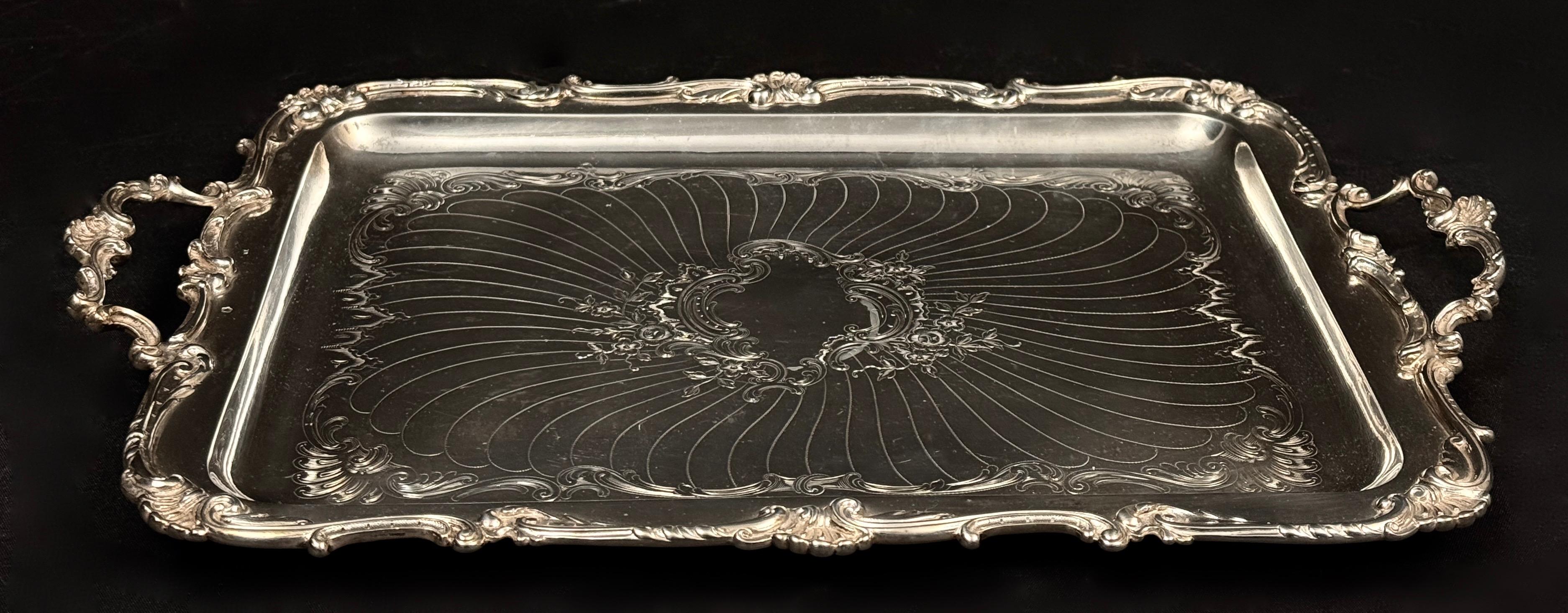 Srebrna taca wielolistna , masa 775 g