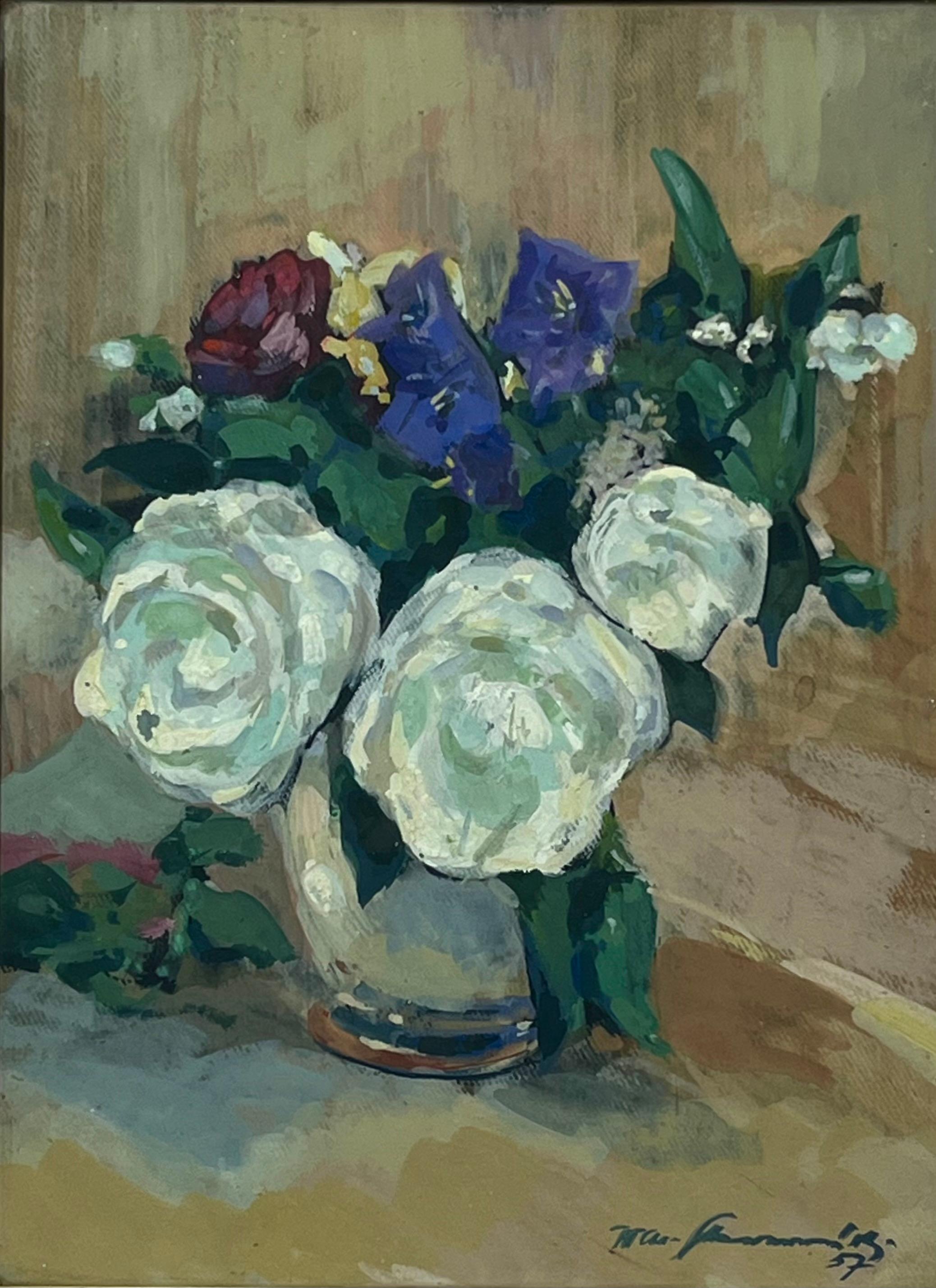Wacław Skowroński,''Bukiet kwiatów w wazonie''