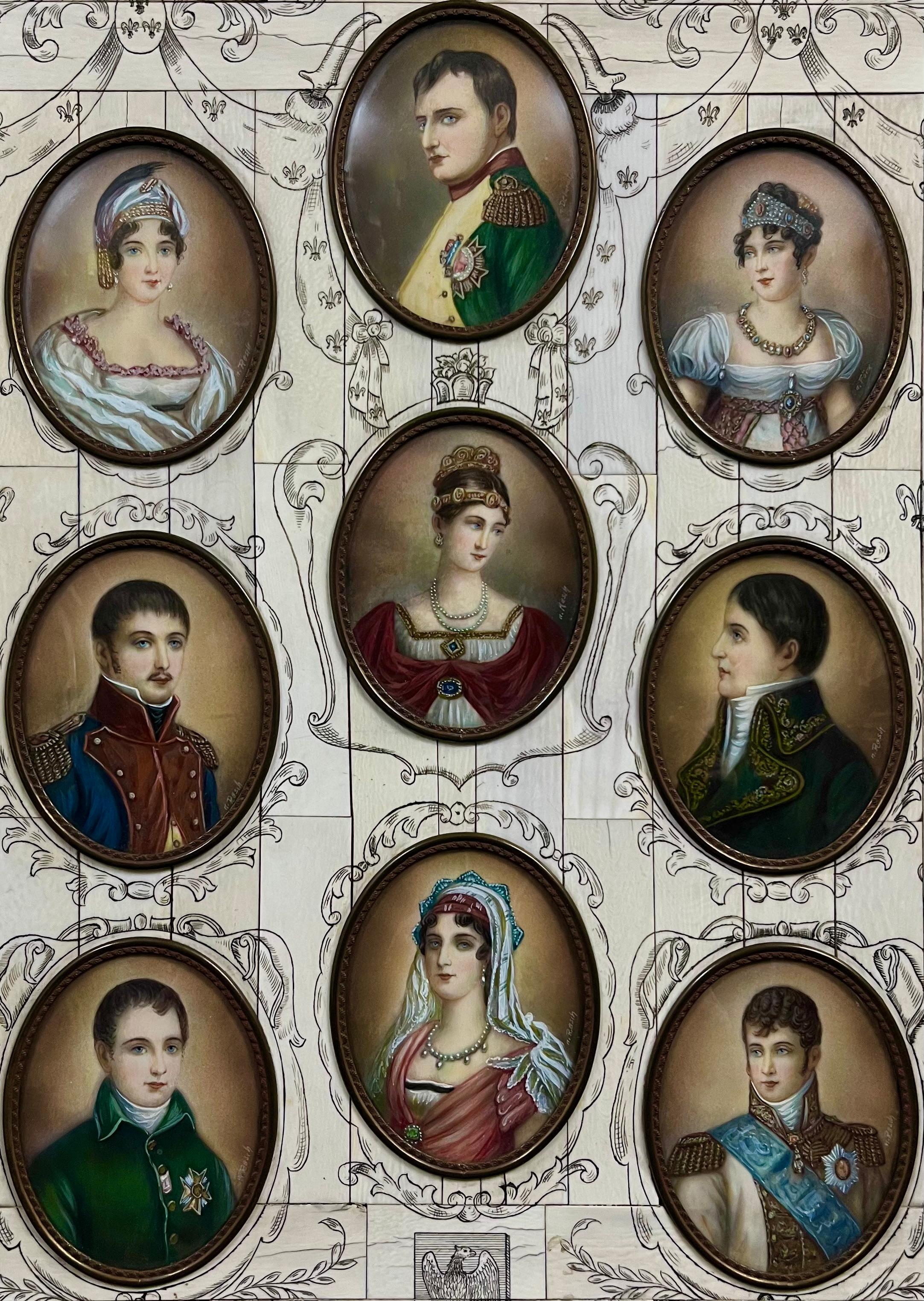 Kolekcjonerski zbiór miniatur rodziny Bonaparte- 9 sztuk