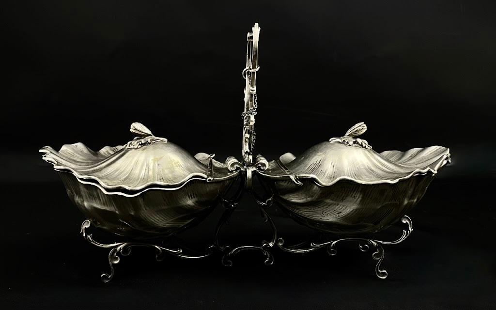 Srebrny dwojak do owoców morza , masa 893 g