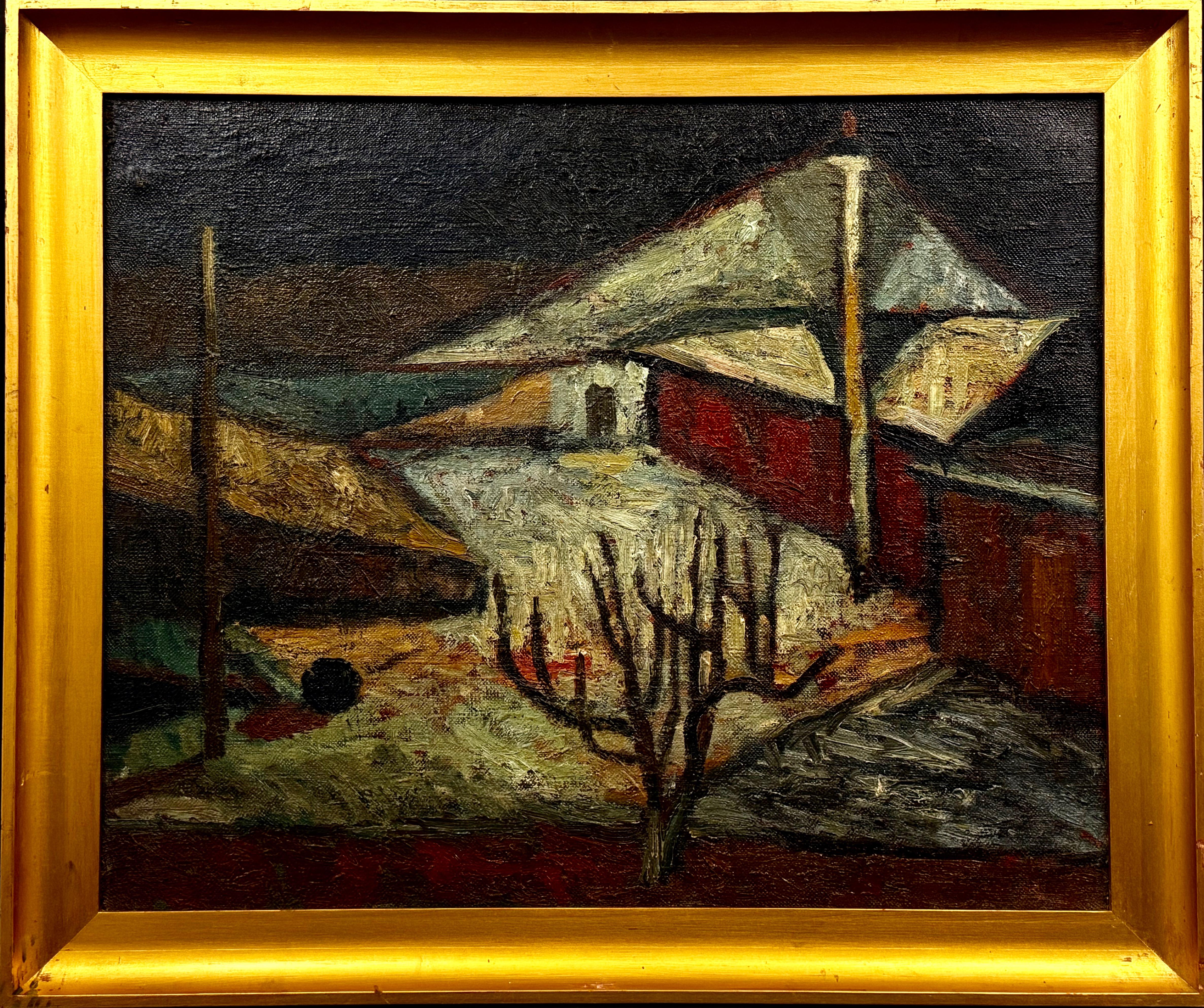 Zenon Kaczmarkiewicz(1926-1993) ''Noc w oświetlonej wiejskiej zagrodzie ''