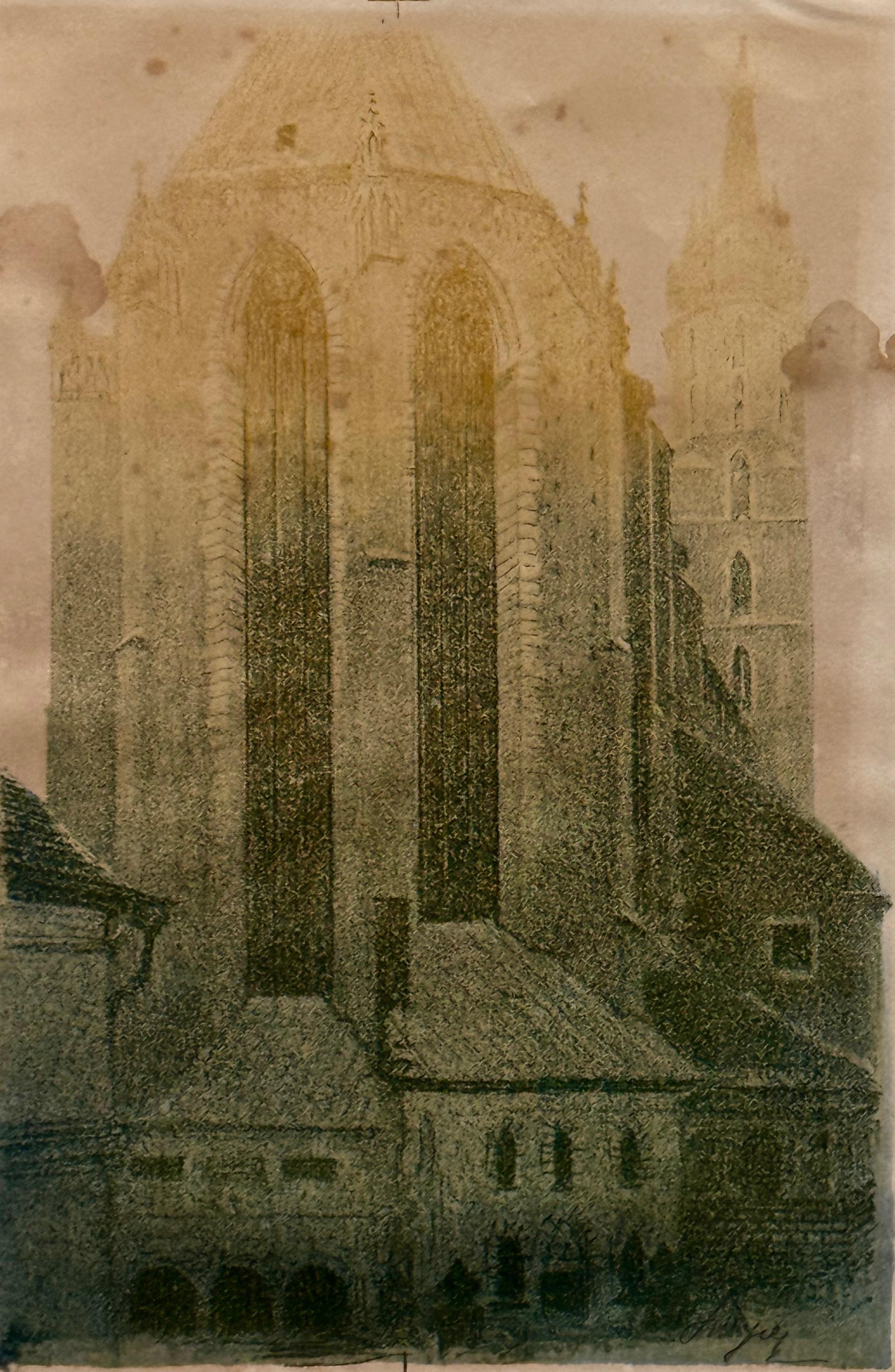 Leon Wyczółkowski (1852-1936), '' Kościół Mariacki w Krakowie-widok od strony absydy''