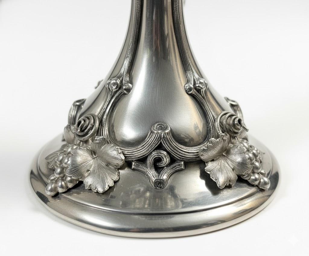 Srebrny neogotycki puchar z nakrywą