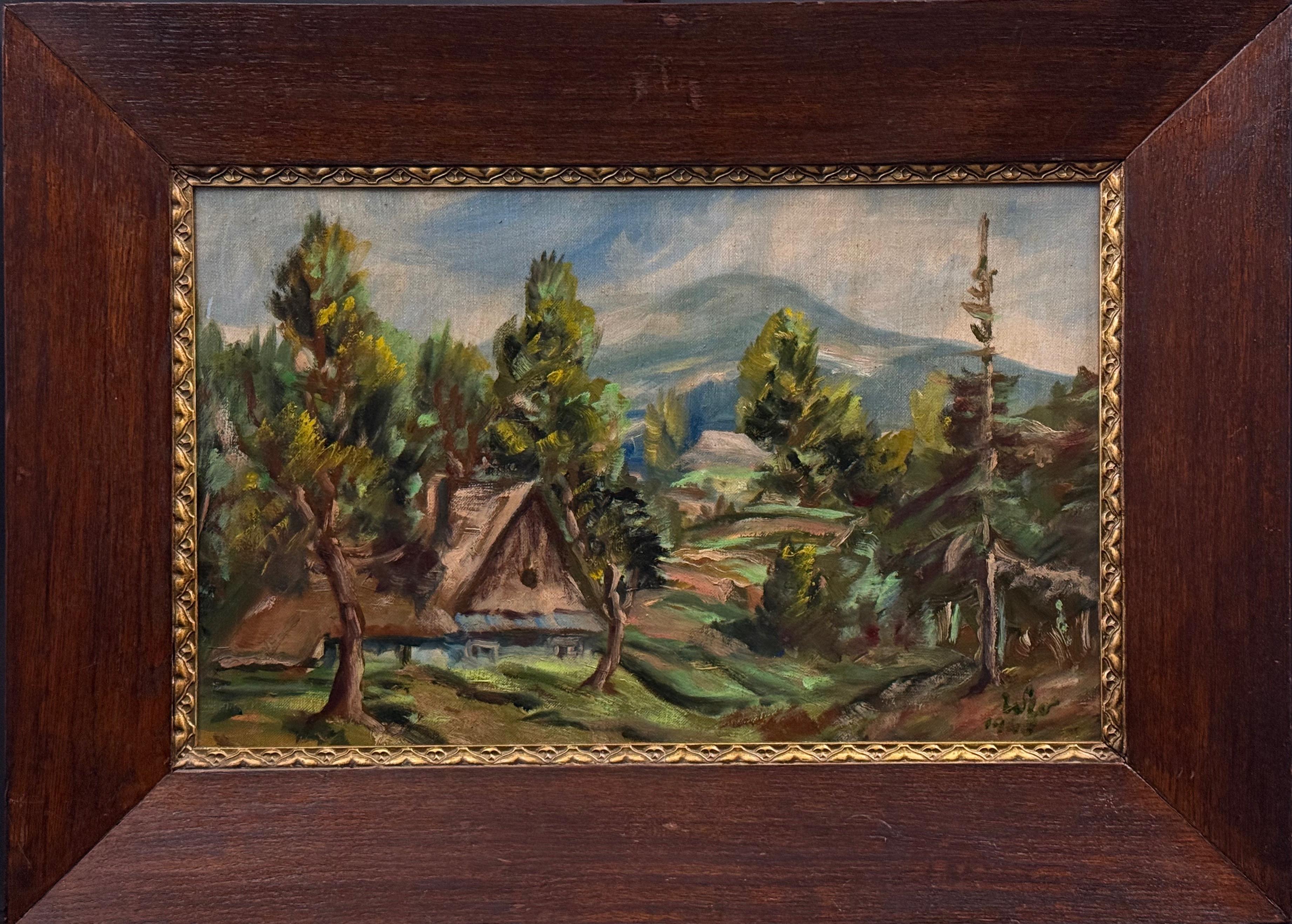 Nieustalony malarz, ''Górski pejzaż z chatą''