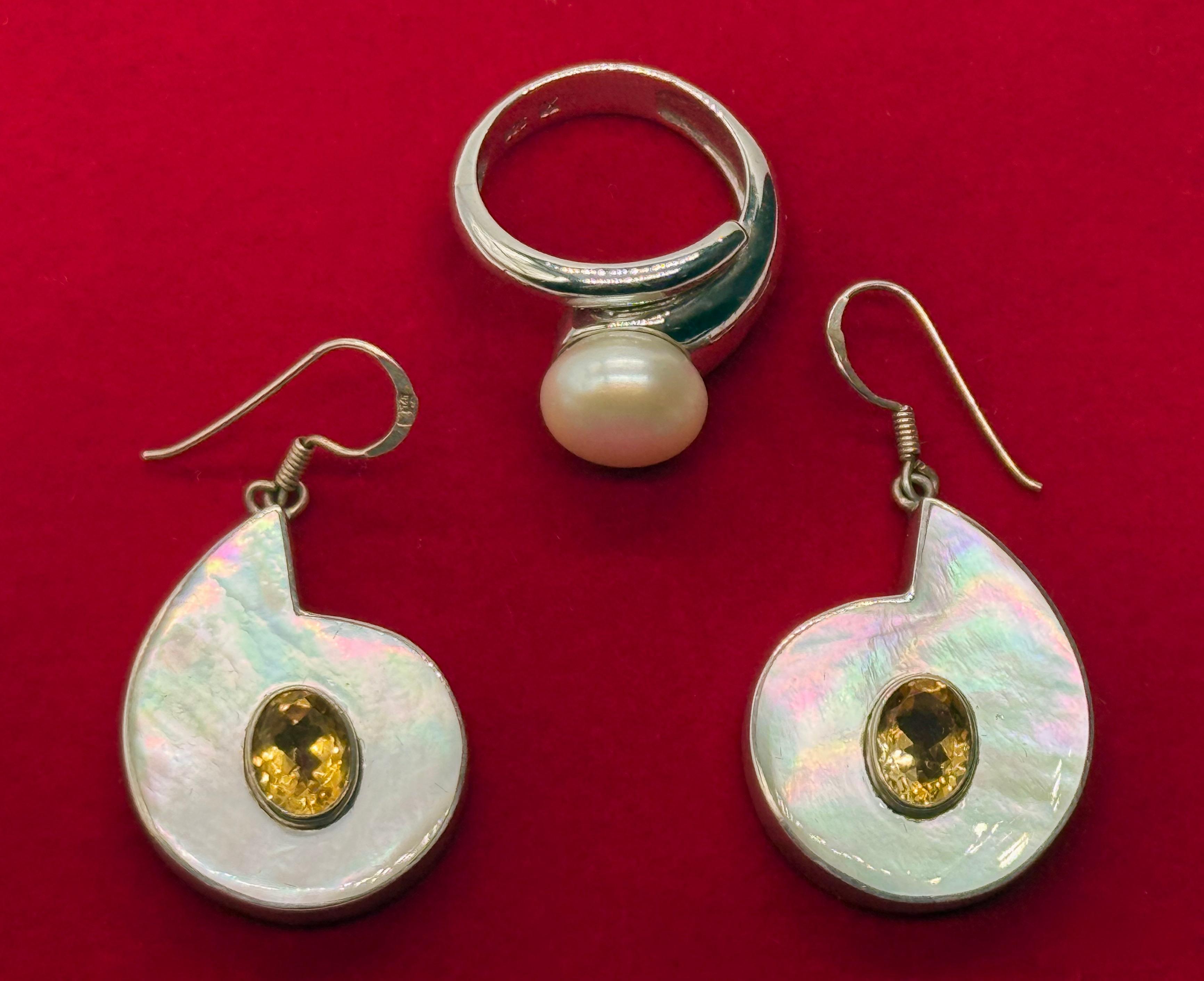 Srebrny zestaw biżuterii - 2 sztuki